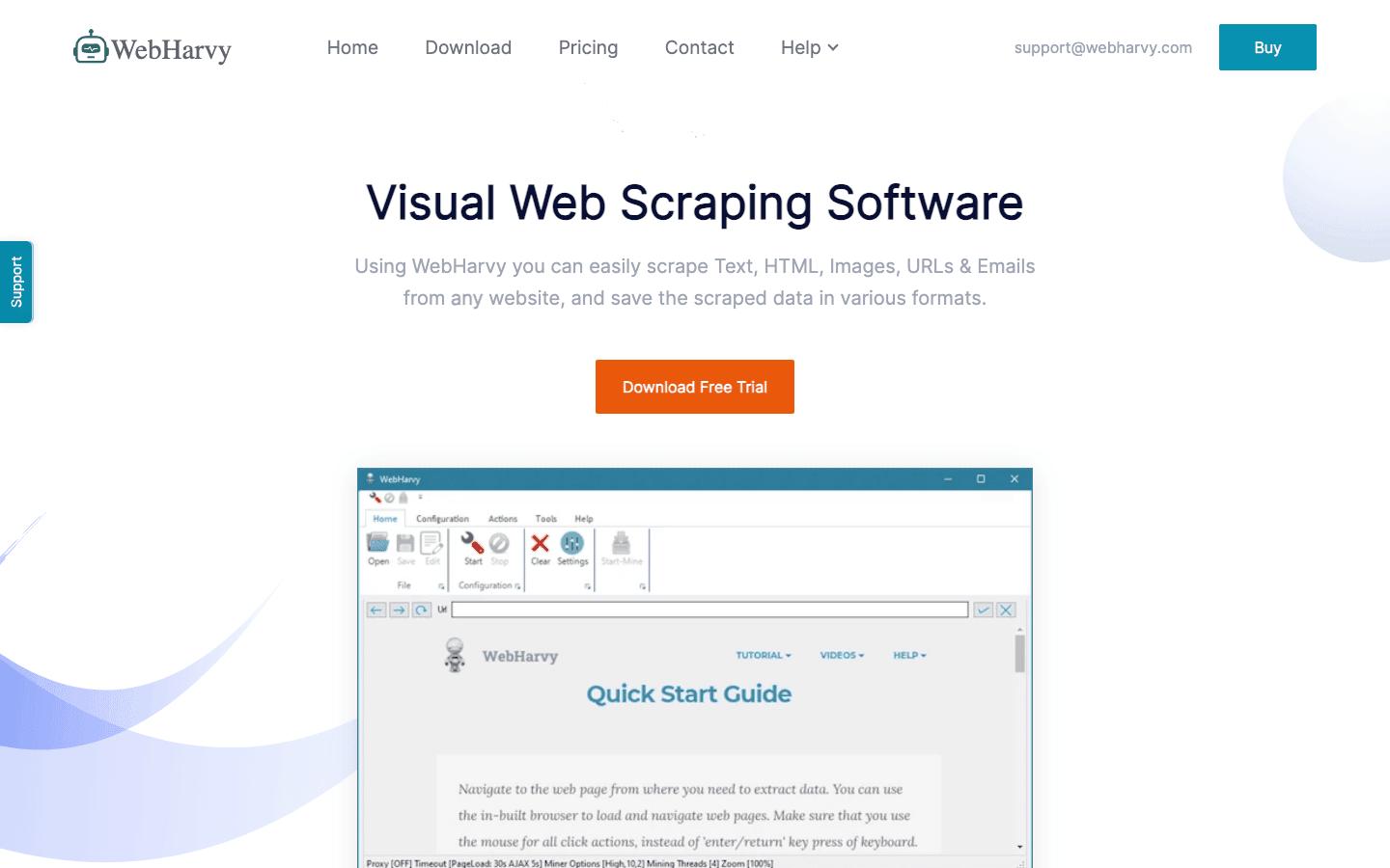 webharvy homepage