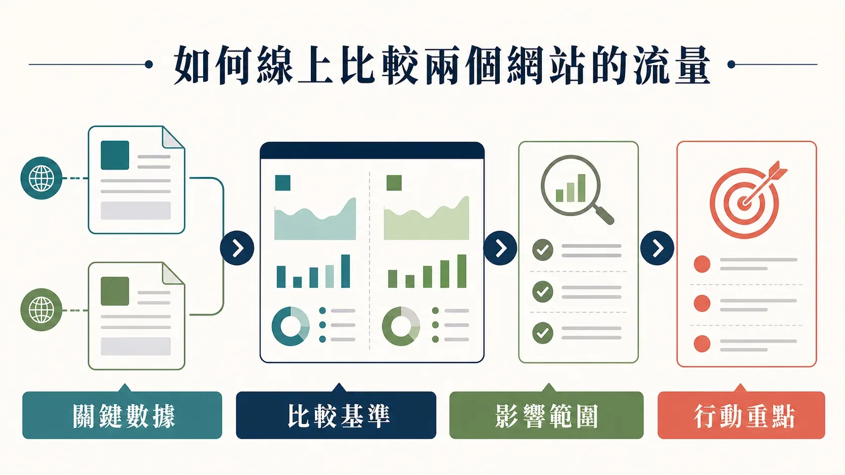 Smart Analytics Workflow with steps: Define Goals, Compare Data, and AI Finds Trends illustrated with icons.