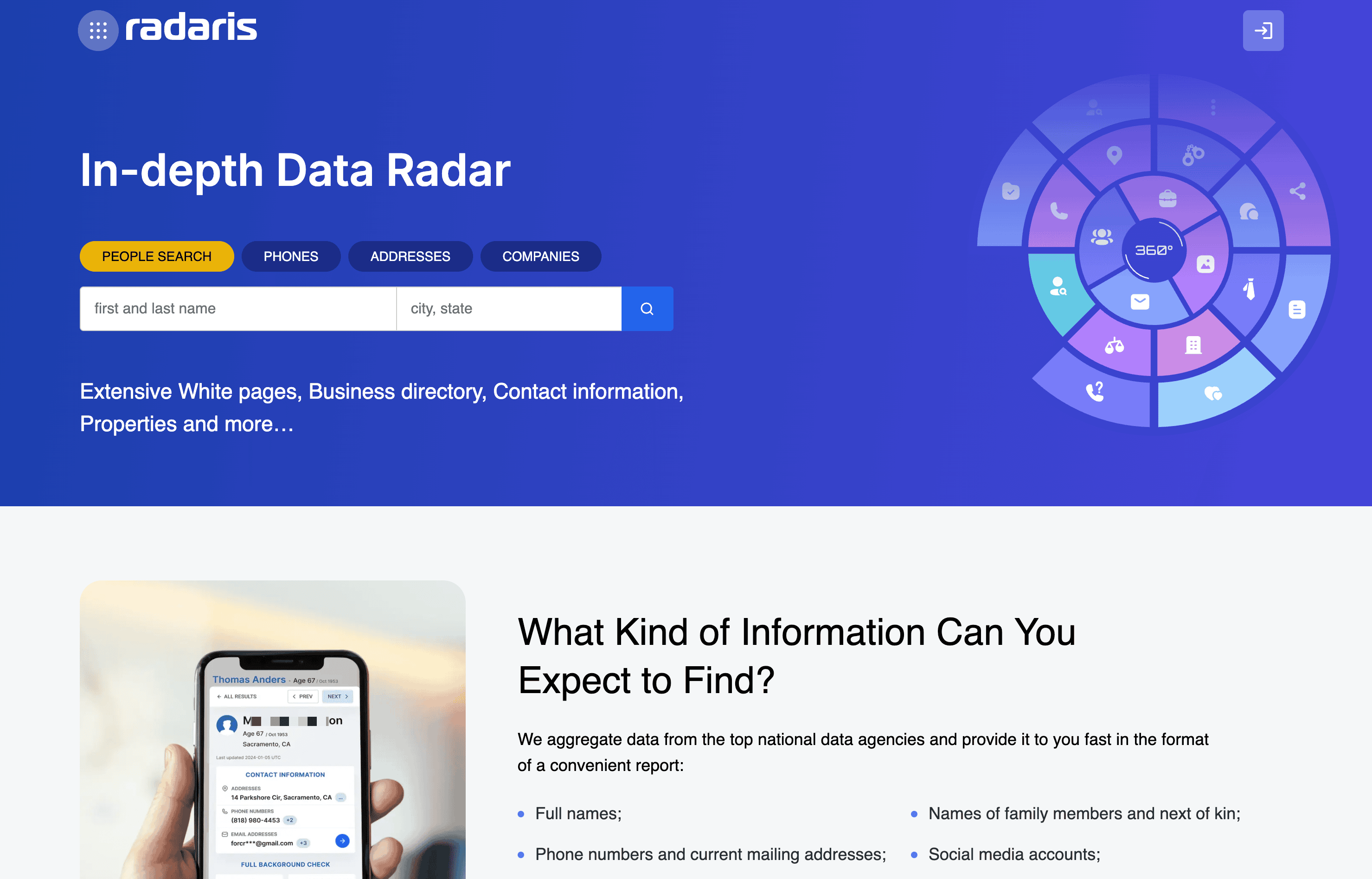 Radaris Screenshot