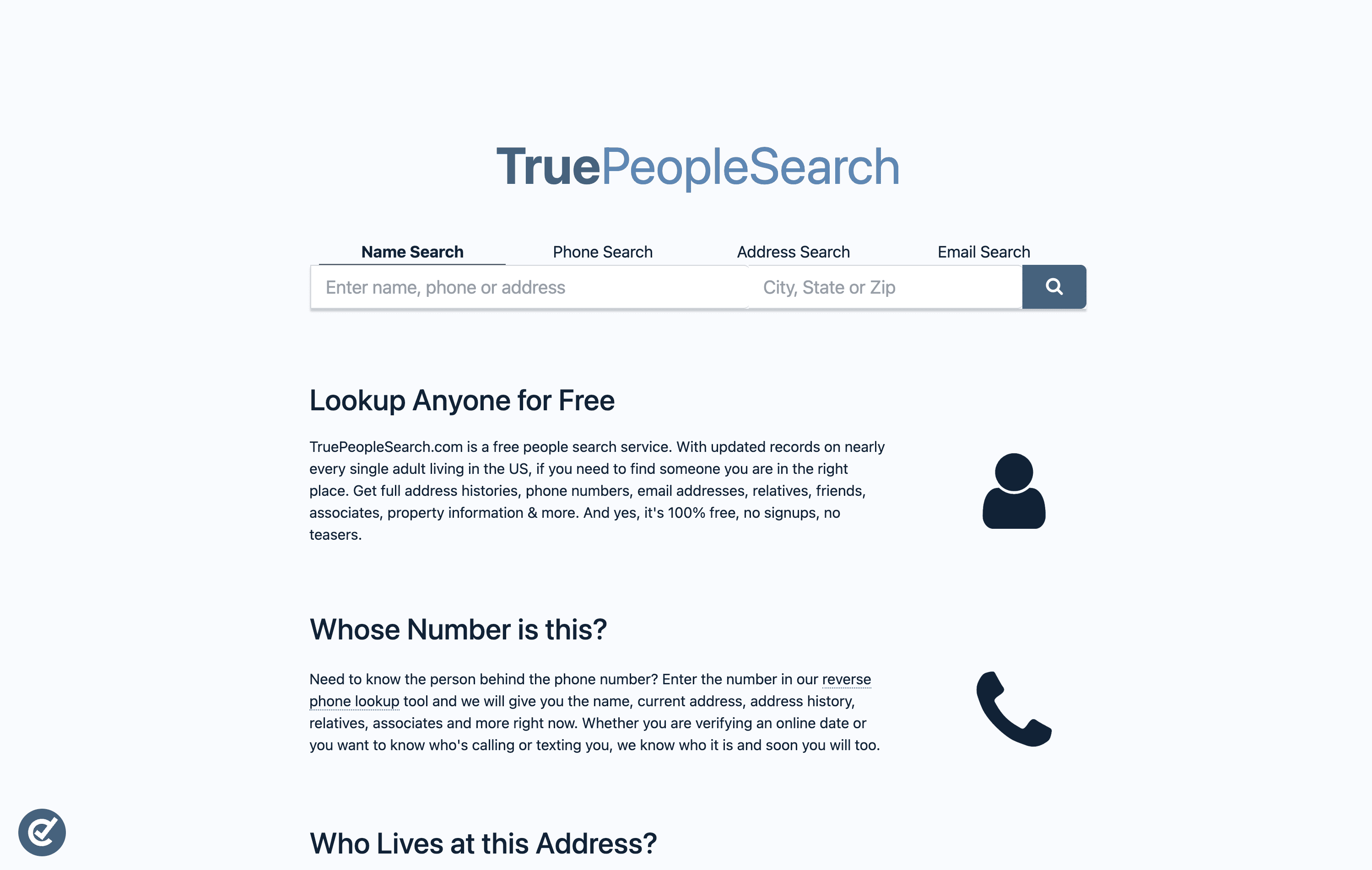 TruePeopleSearch Screenshot