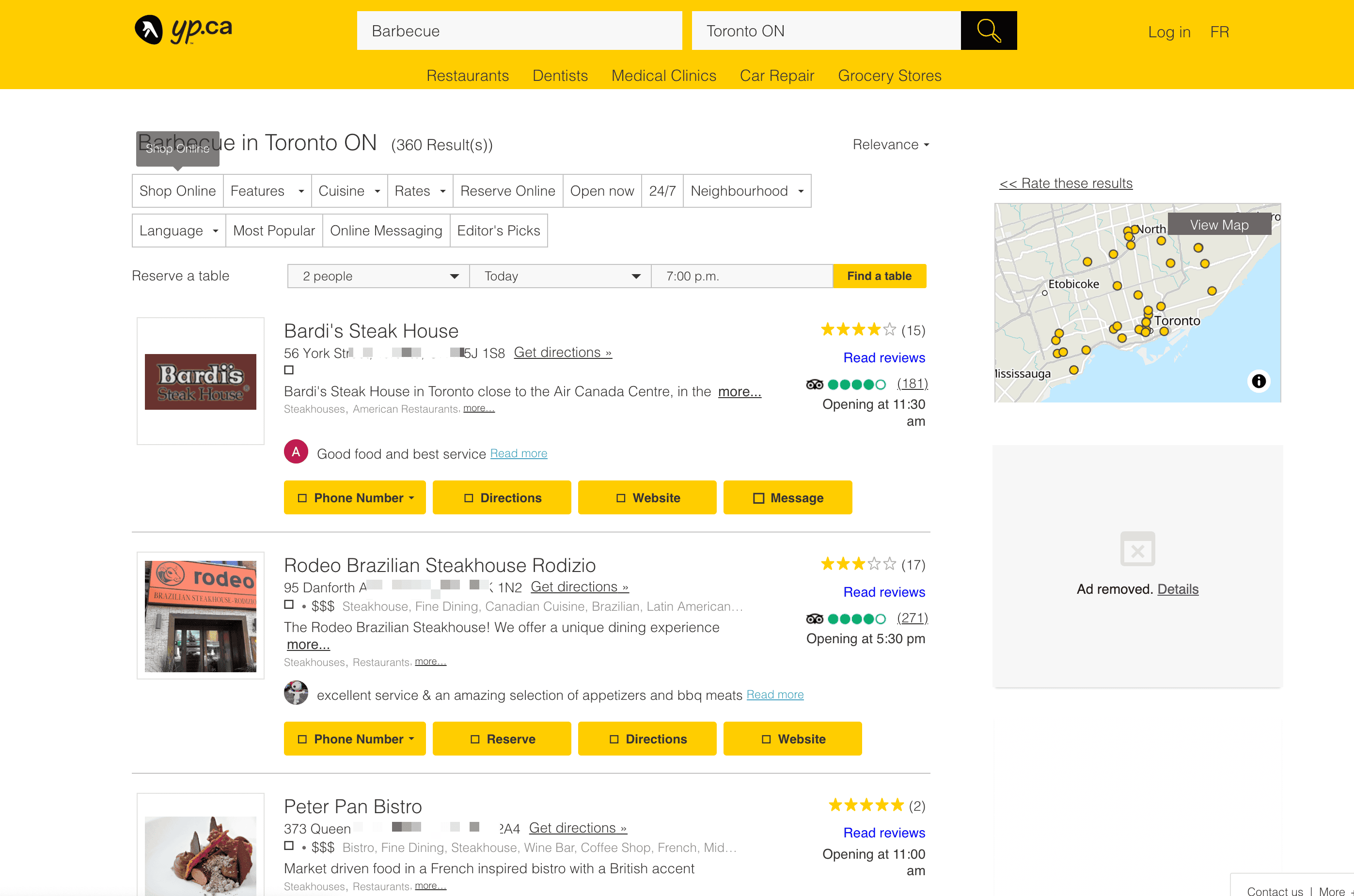 Screenshot Risultato di Ricerca Aziende