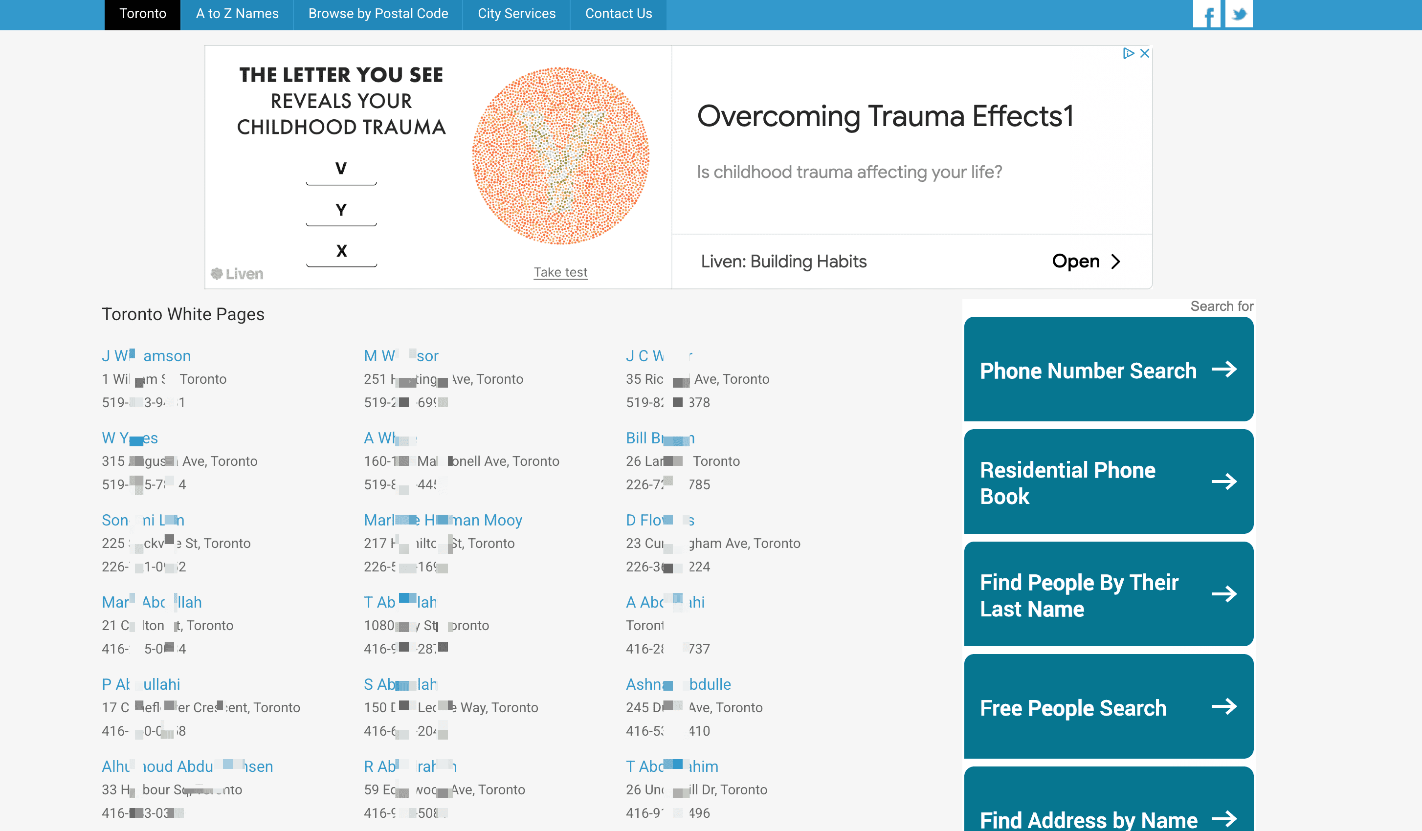 People Search Result Screenshot