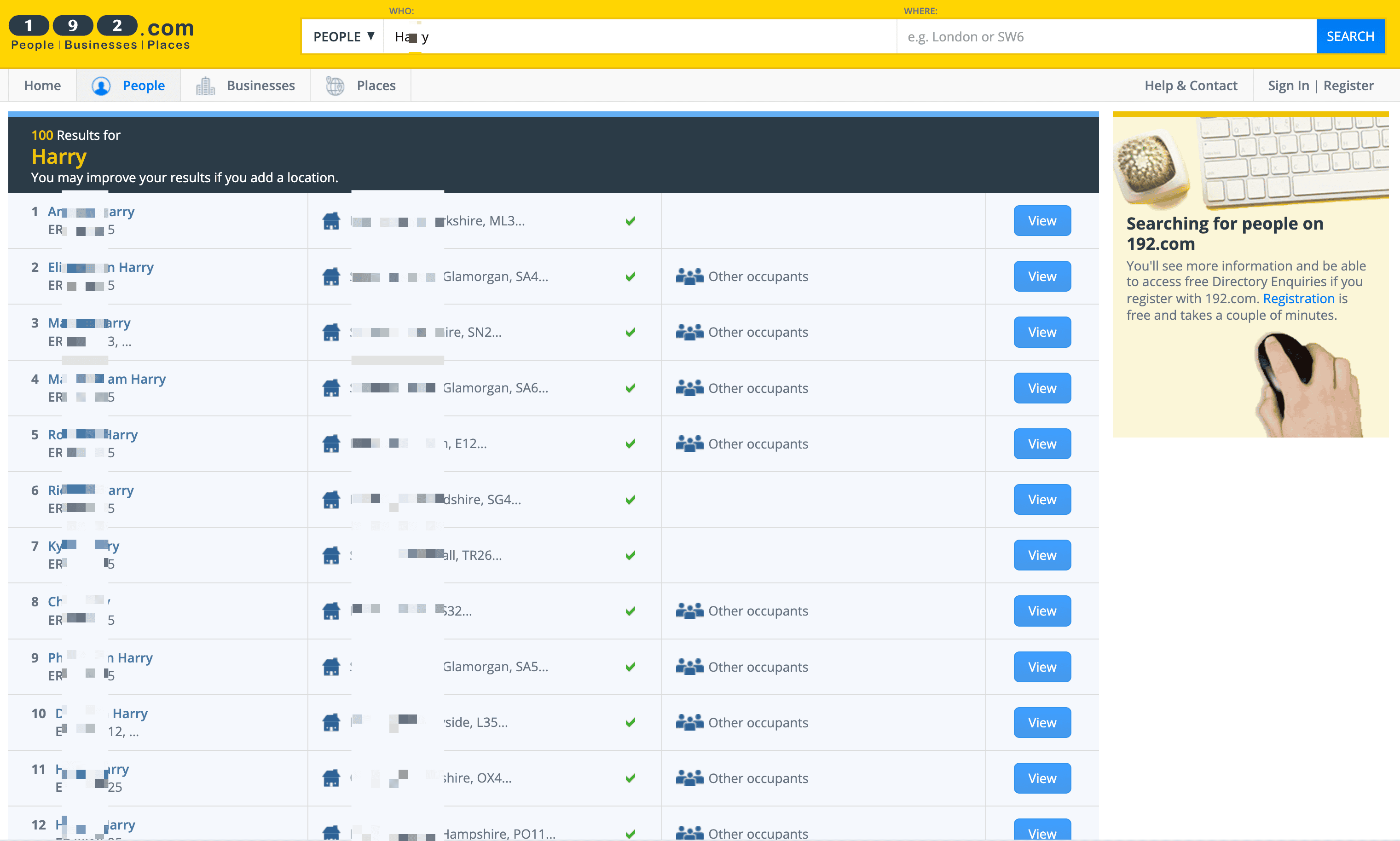People Search Screenshot