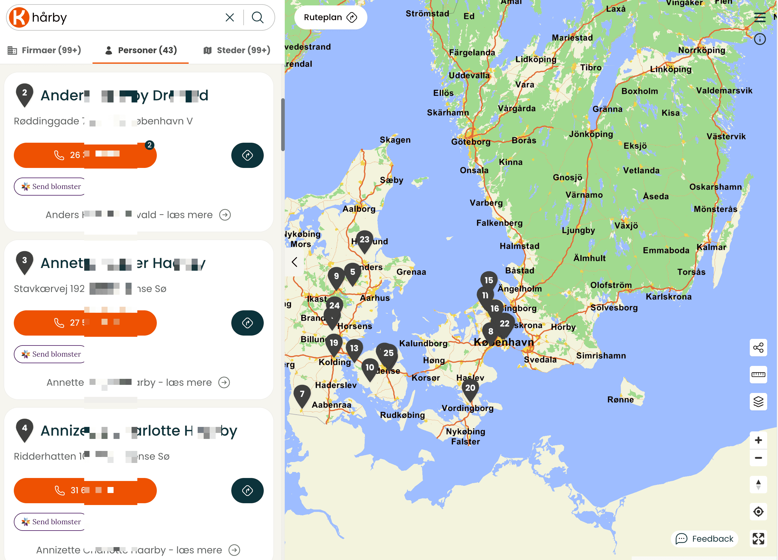 People Search Result Screenshot
