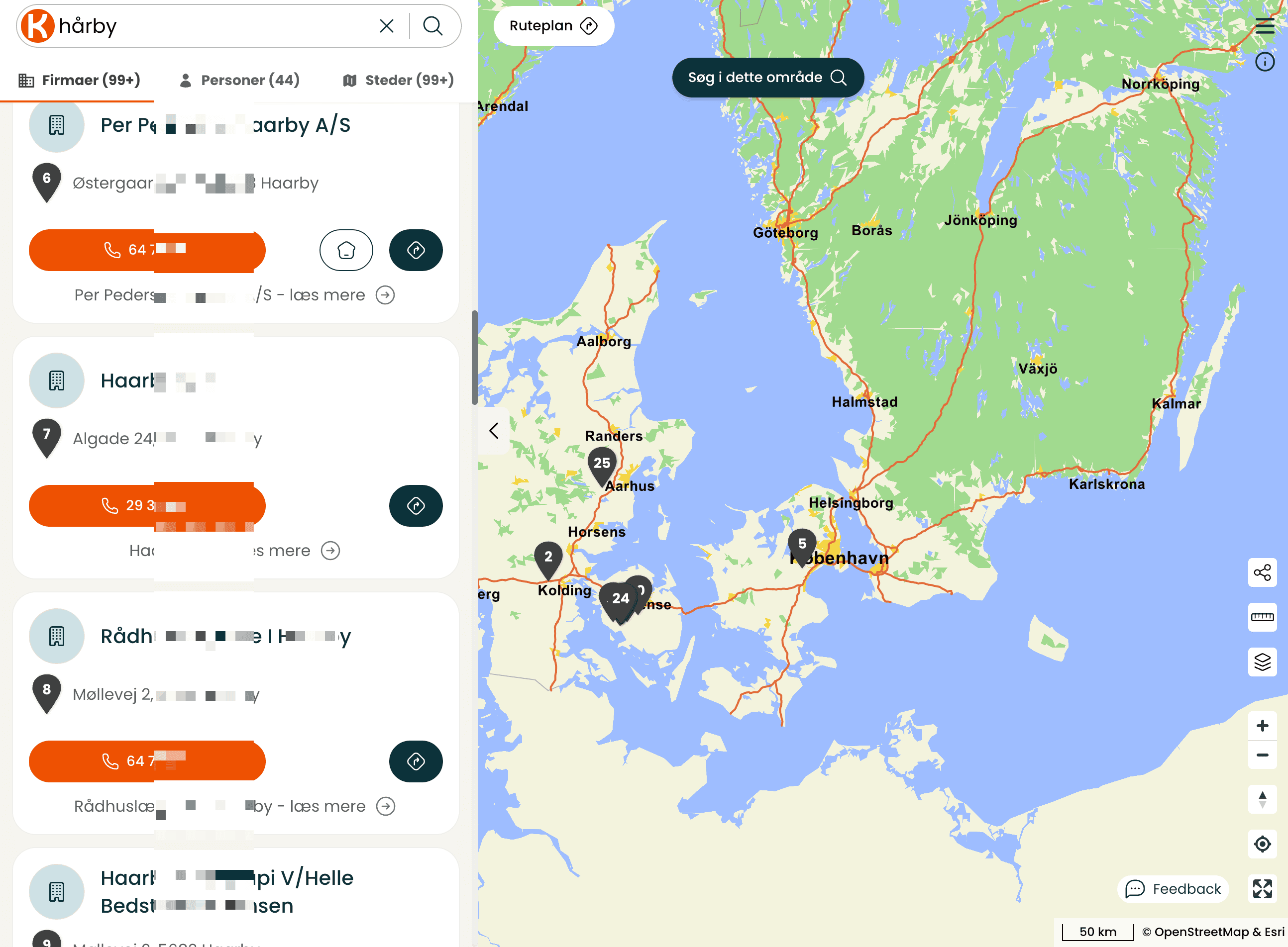 Business Search Result Screenshot