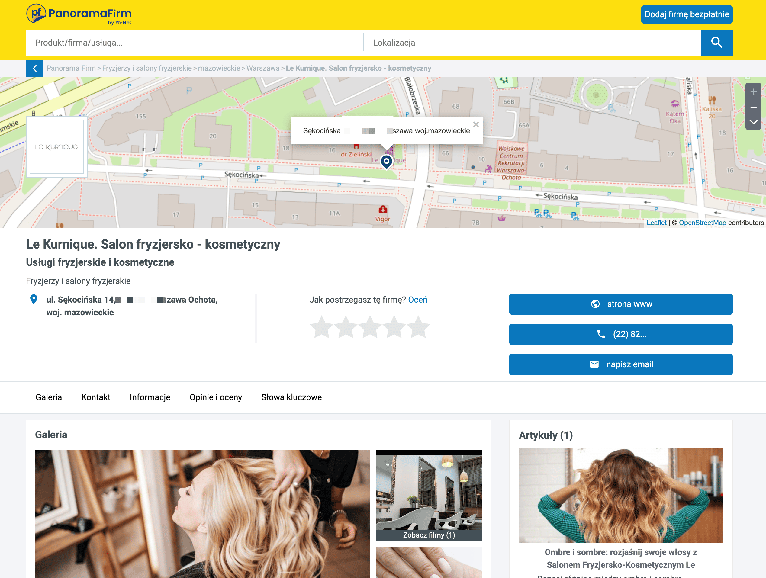 Business Details Screenshot