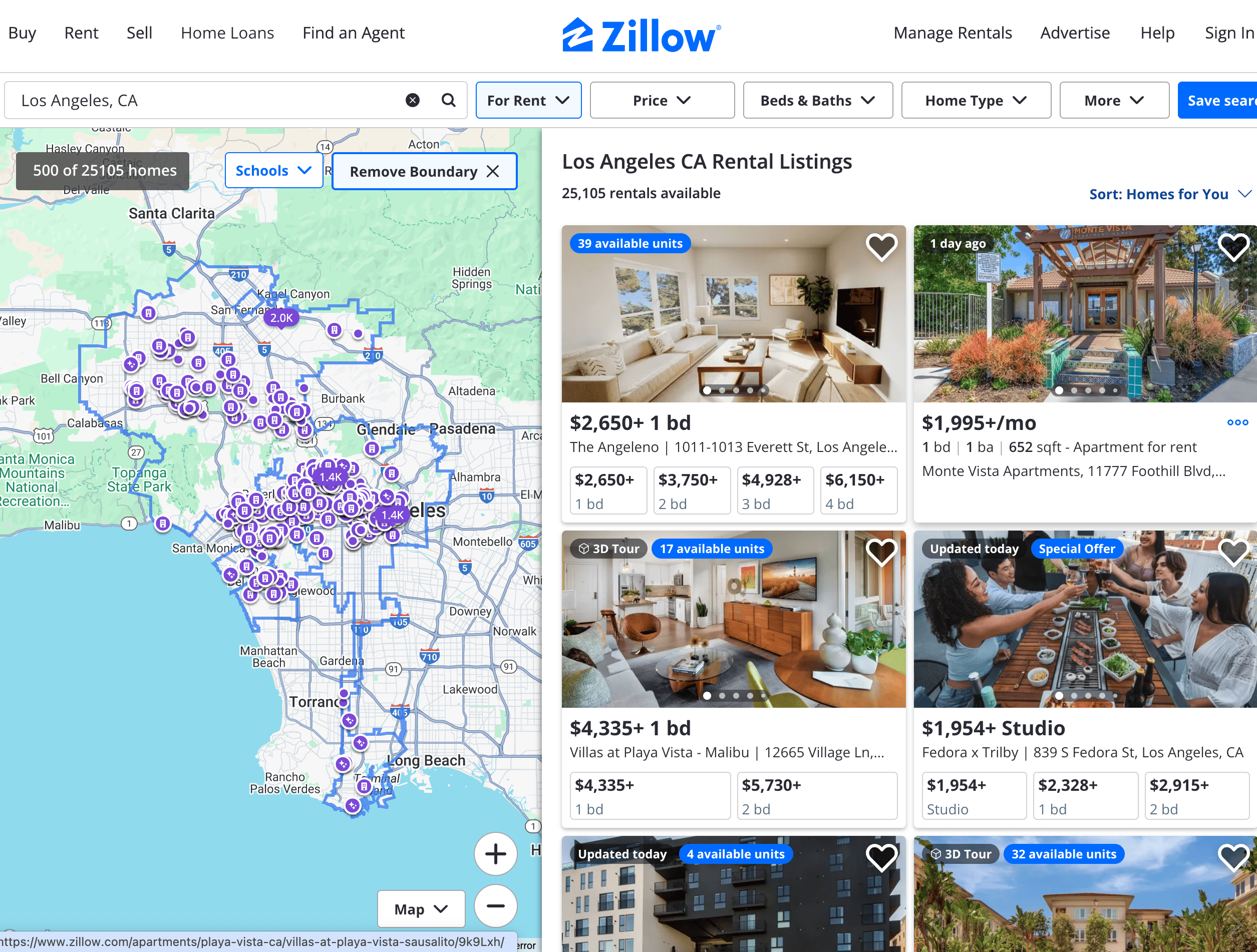 Rental Listings Screenshot