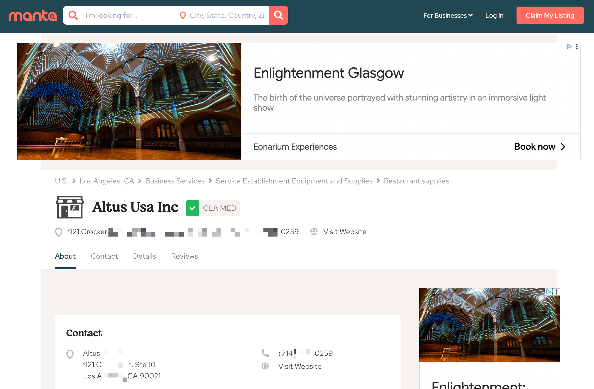 Business Details Screenshot