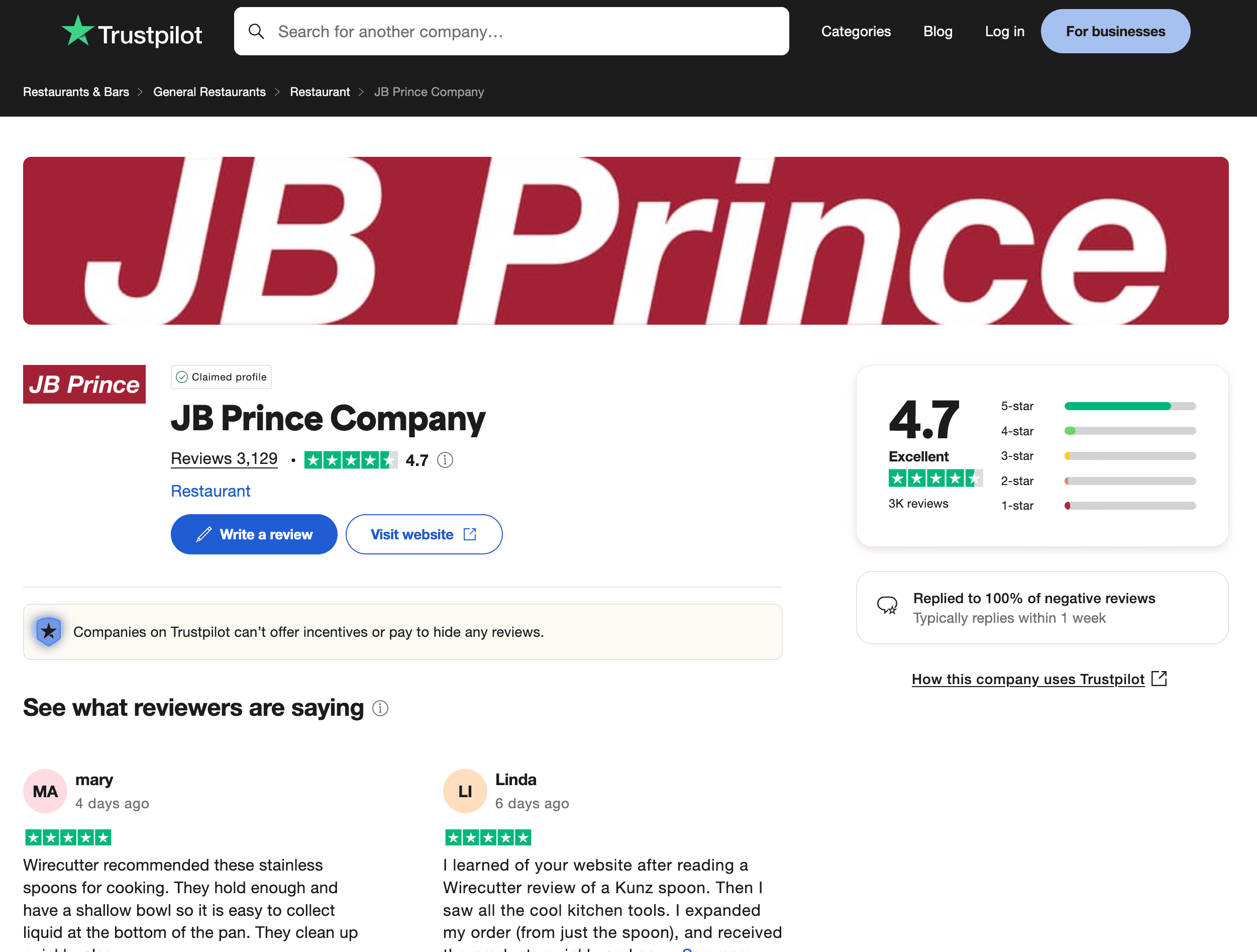 Business Details Screenshot