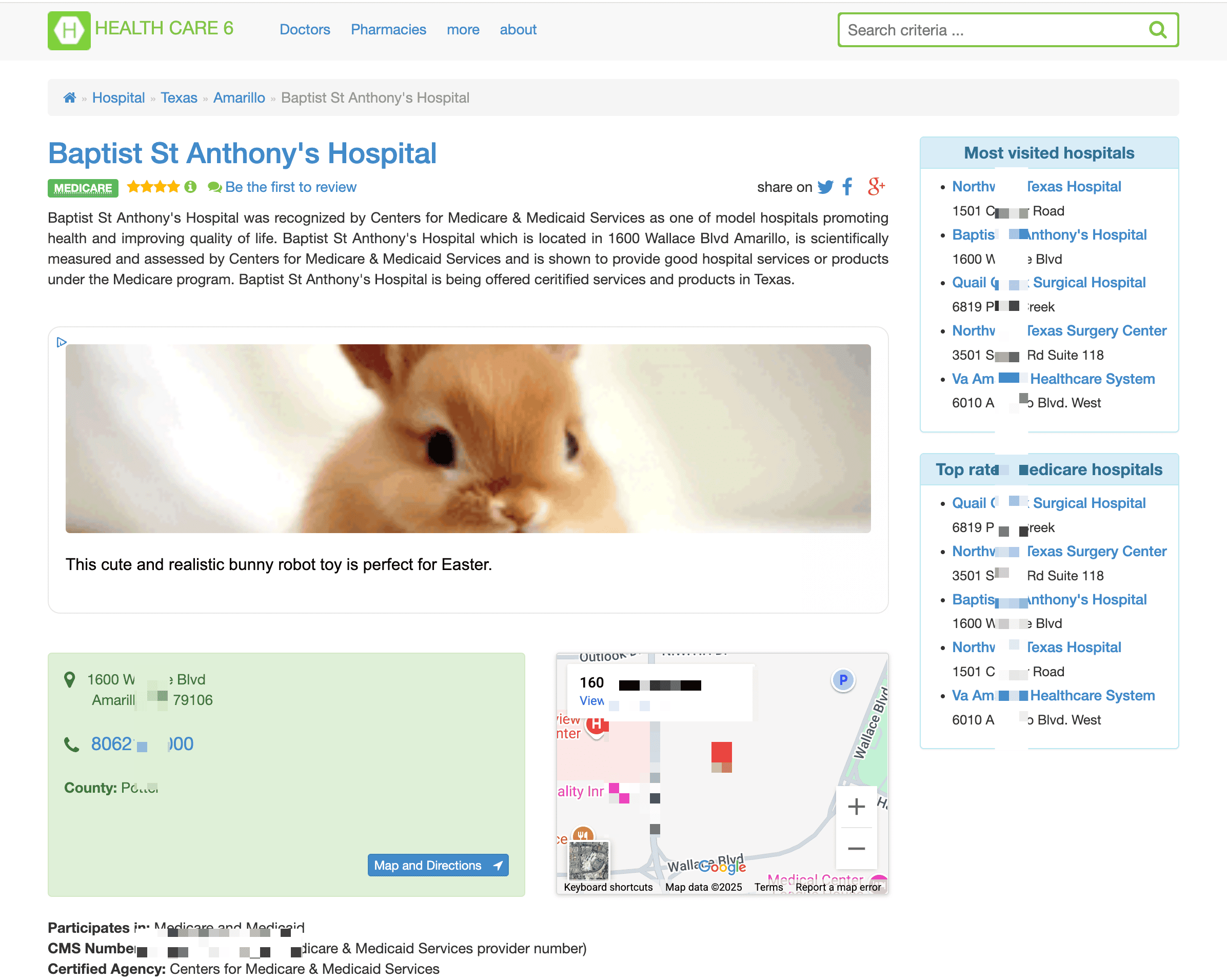 Hospital Details Screenshot