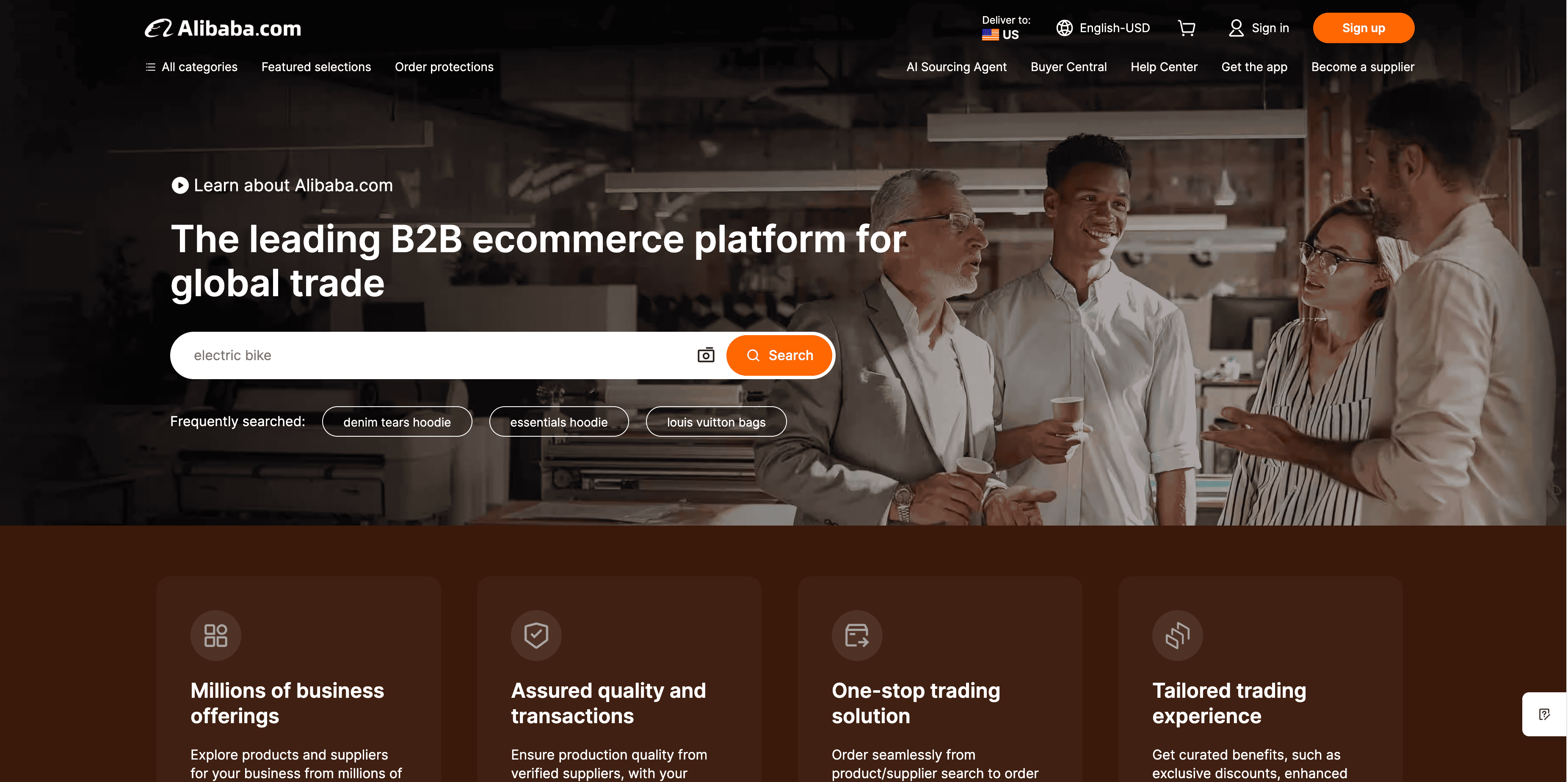 Captura de Pantalla del Directorio de Proveedores de Alibaba