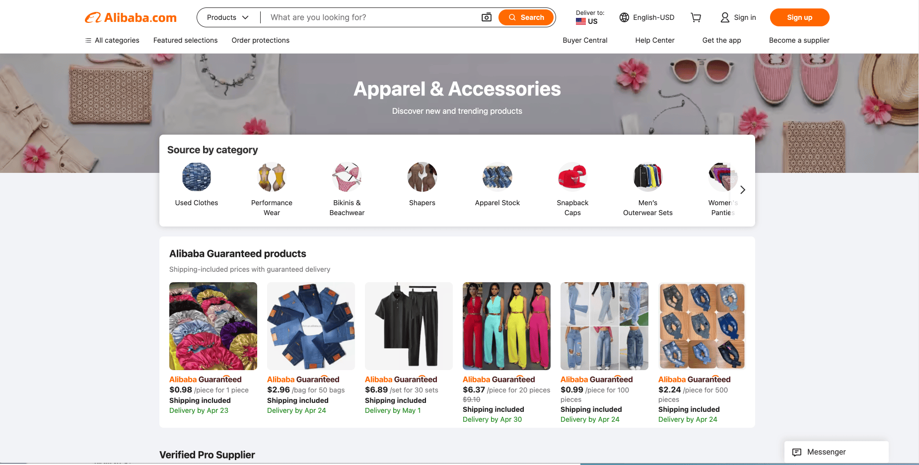 Captura de Pantalla de Listado de Categoría de Ropa