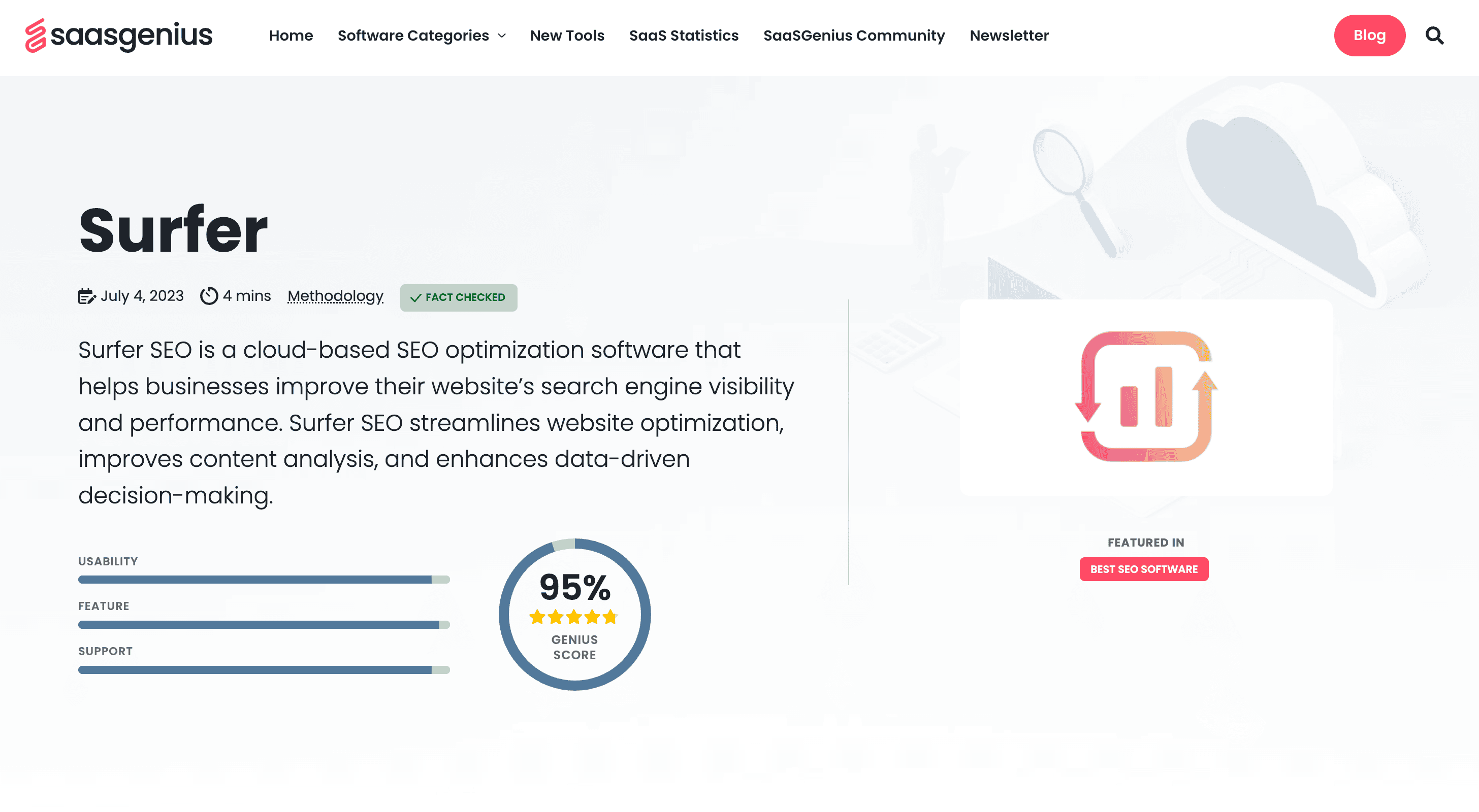 SaaS 세부 정보 스크린샷