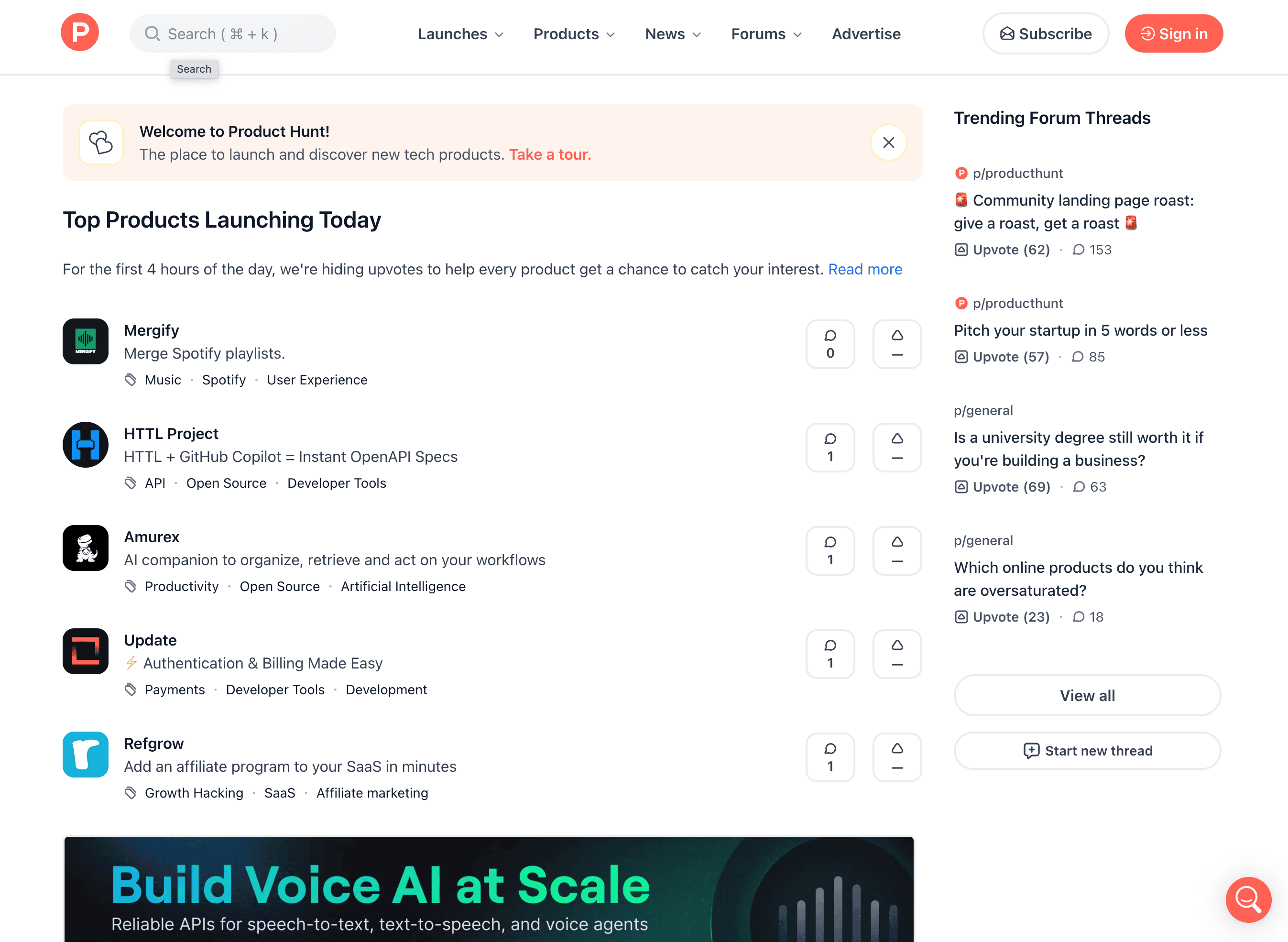 Product Hunt スクリーンショット