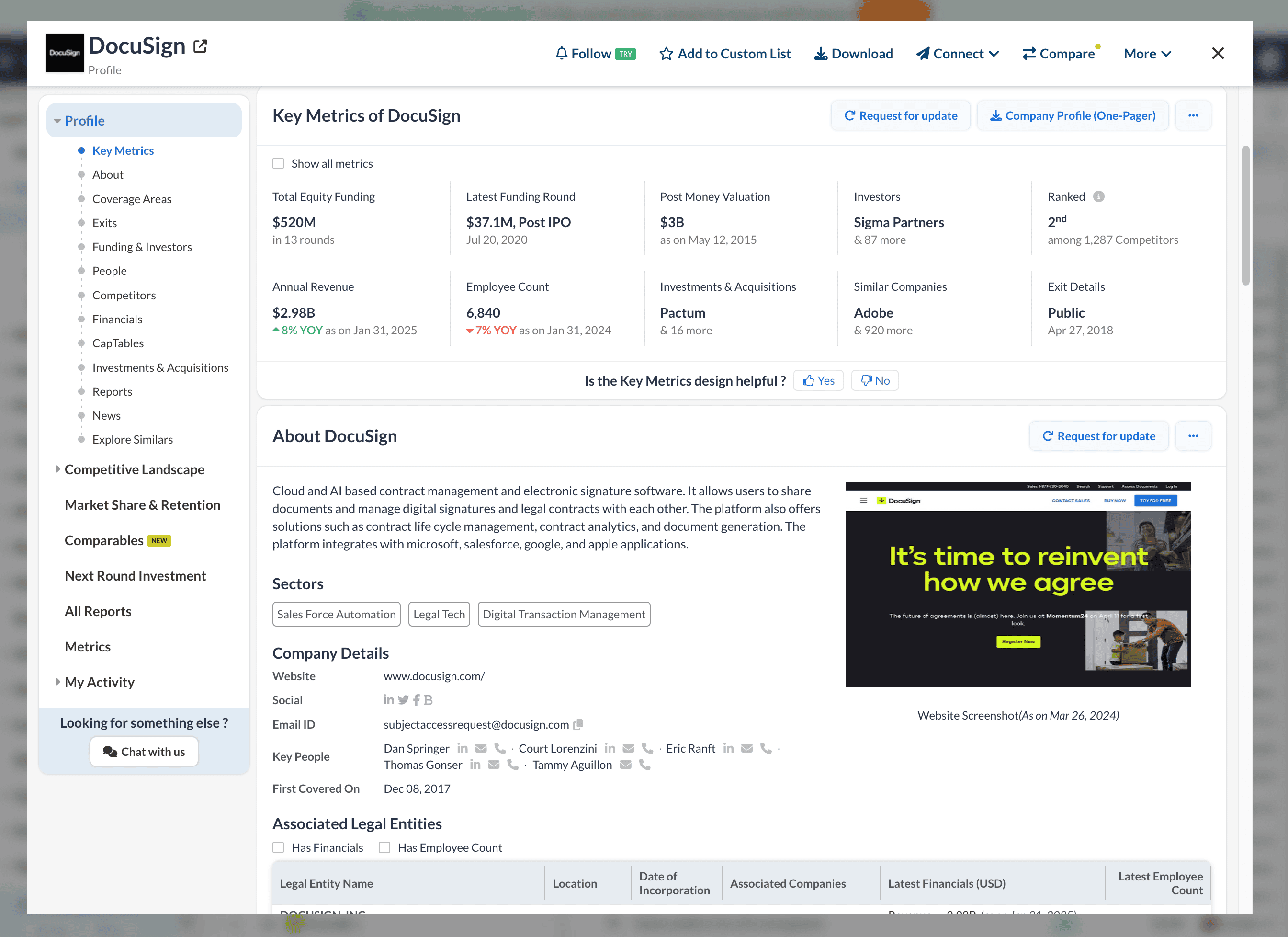 Company Details Screenshot