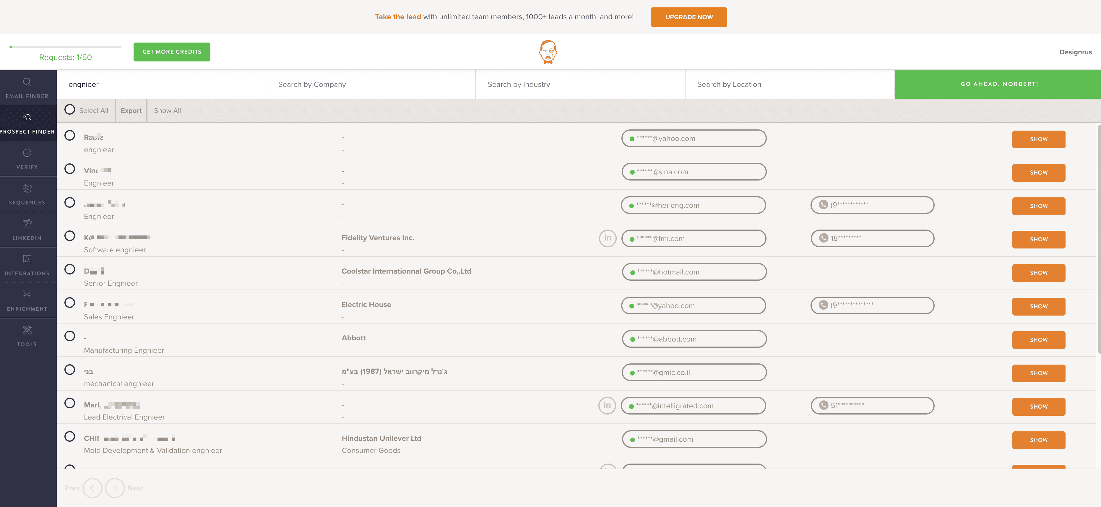 Prospect Finder Screenshot