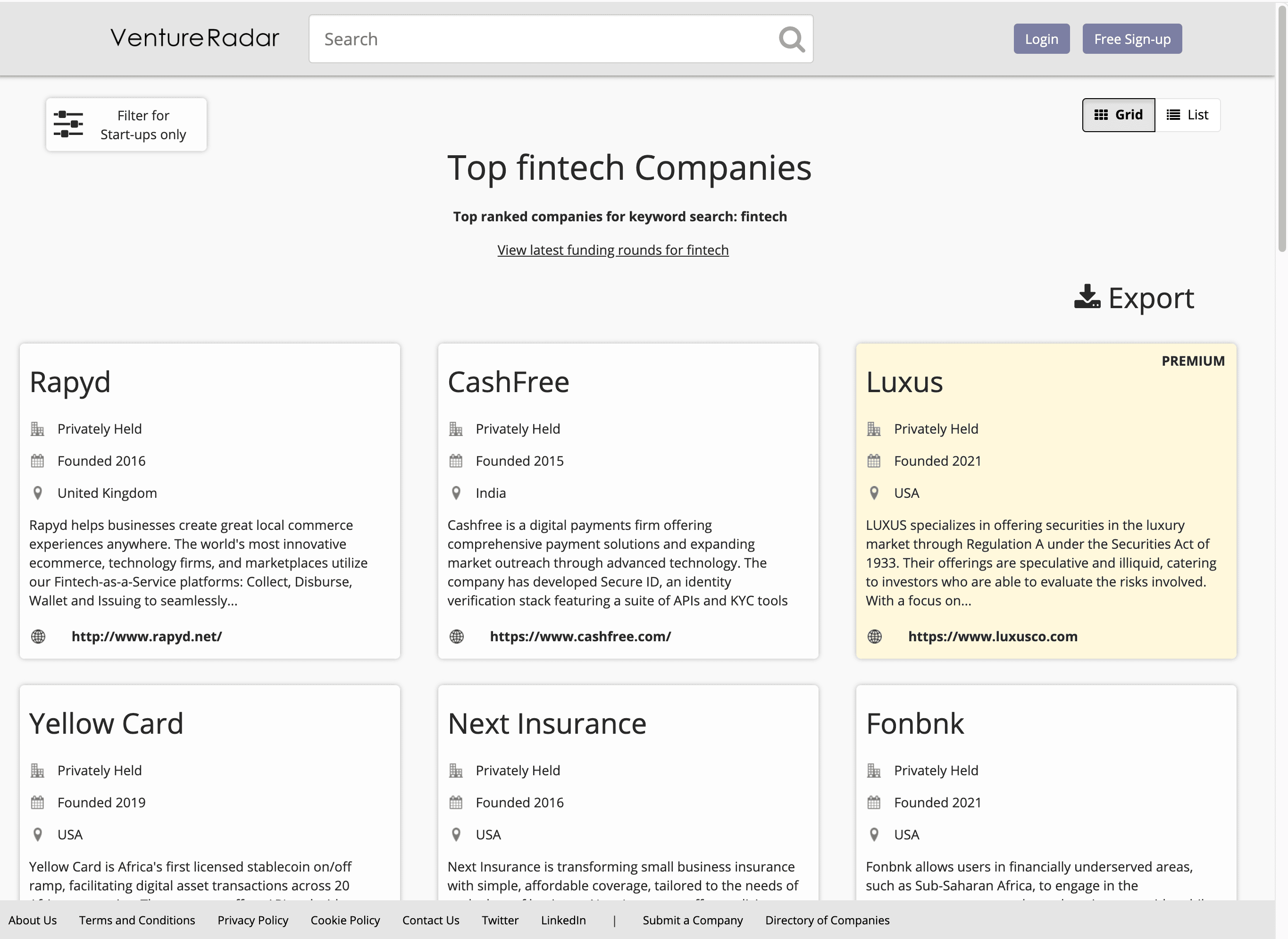 Top Companies List Screenshot