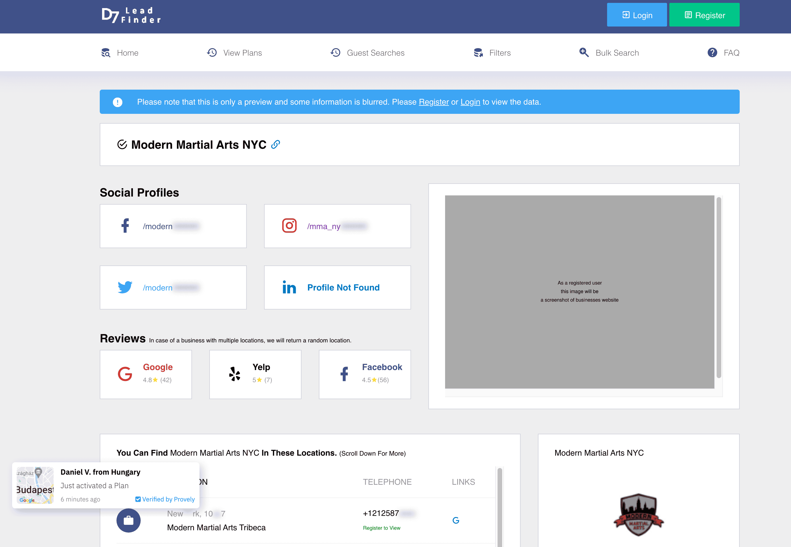 Personal Profile Details Screenshot