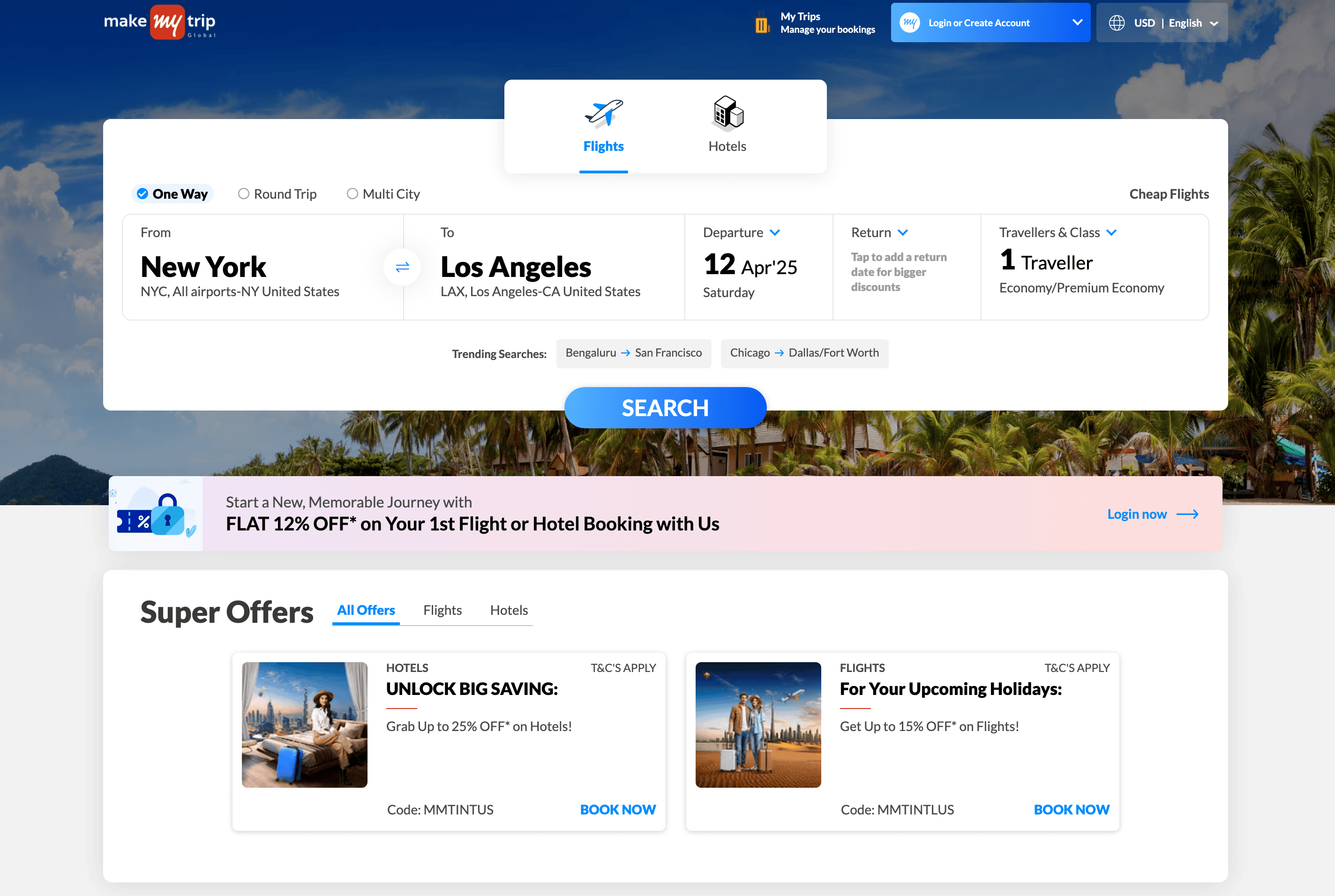 Captura de pantalla de MakeMyTrip