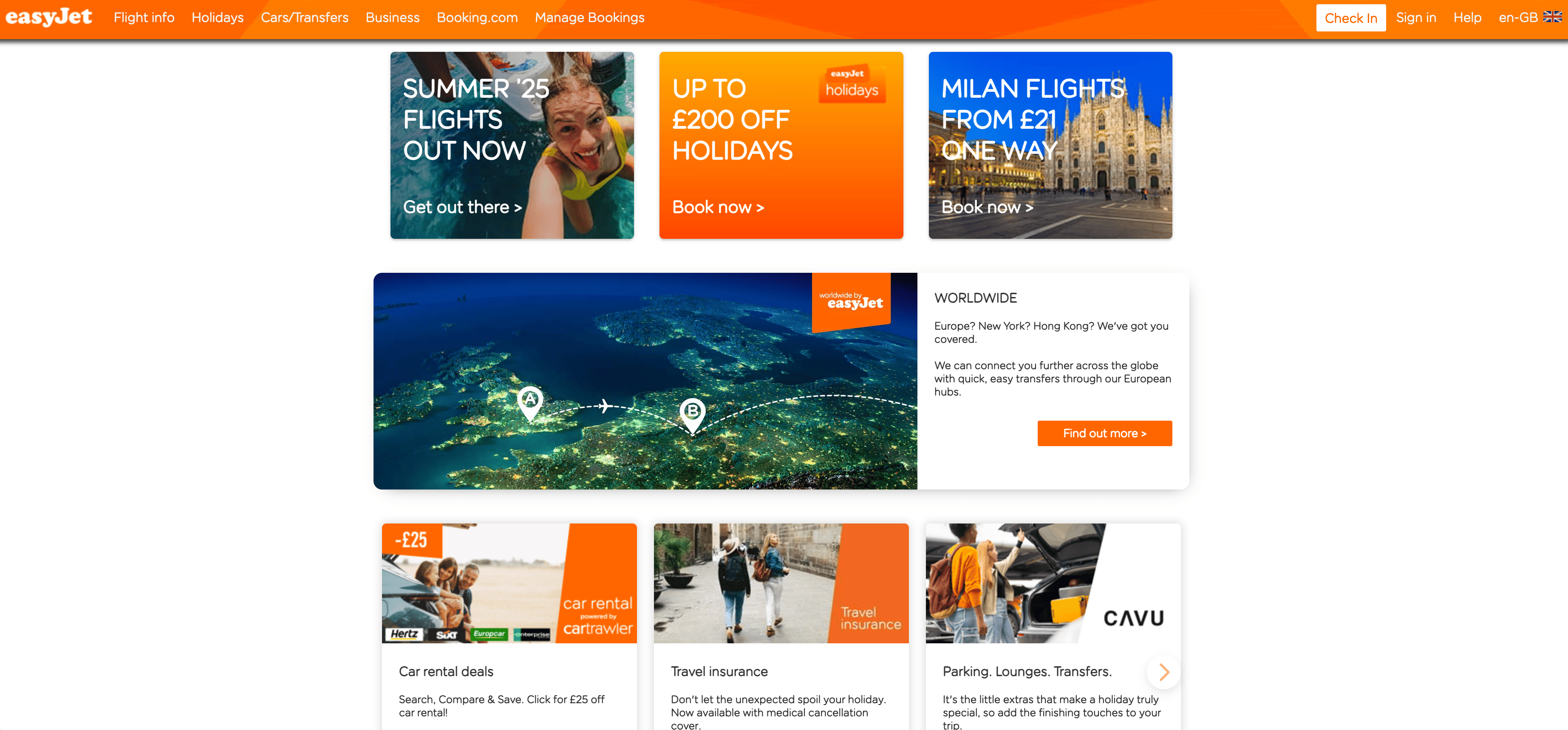 EasyJet スクリーンショット