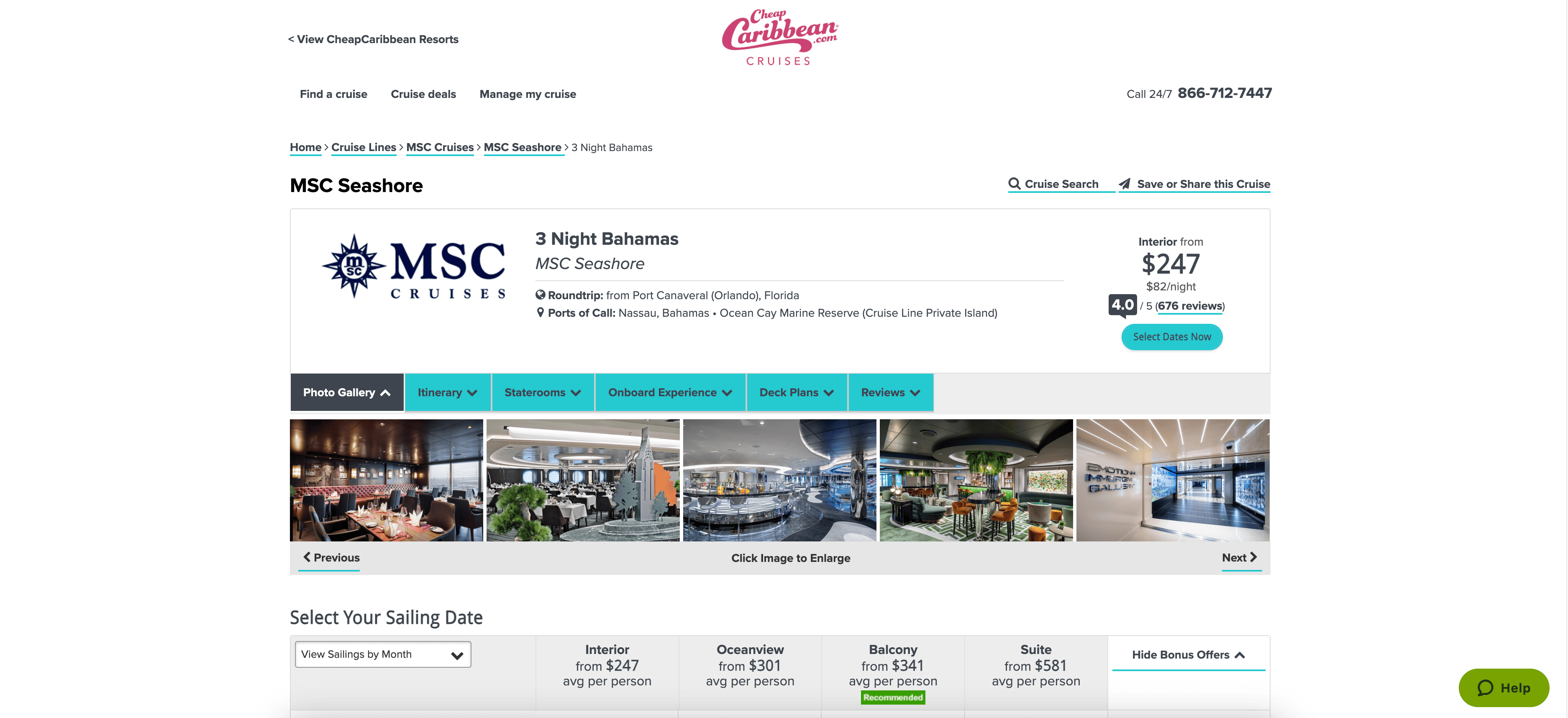 Cruise Details Screenshot