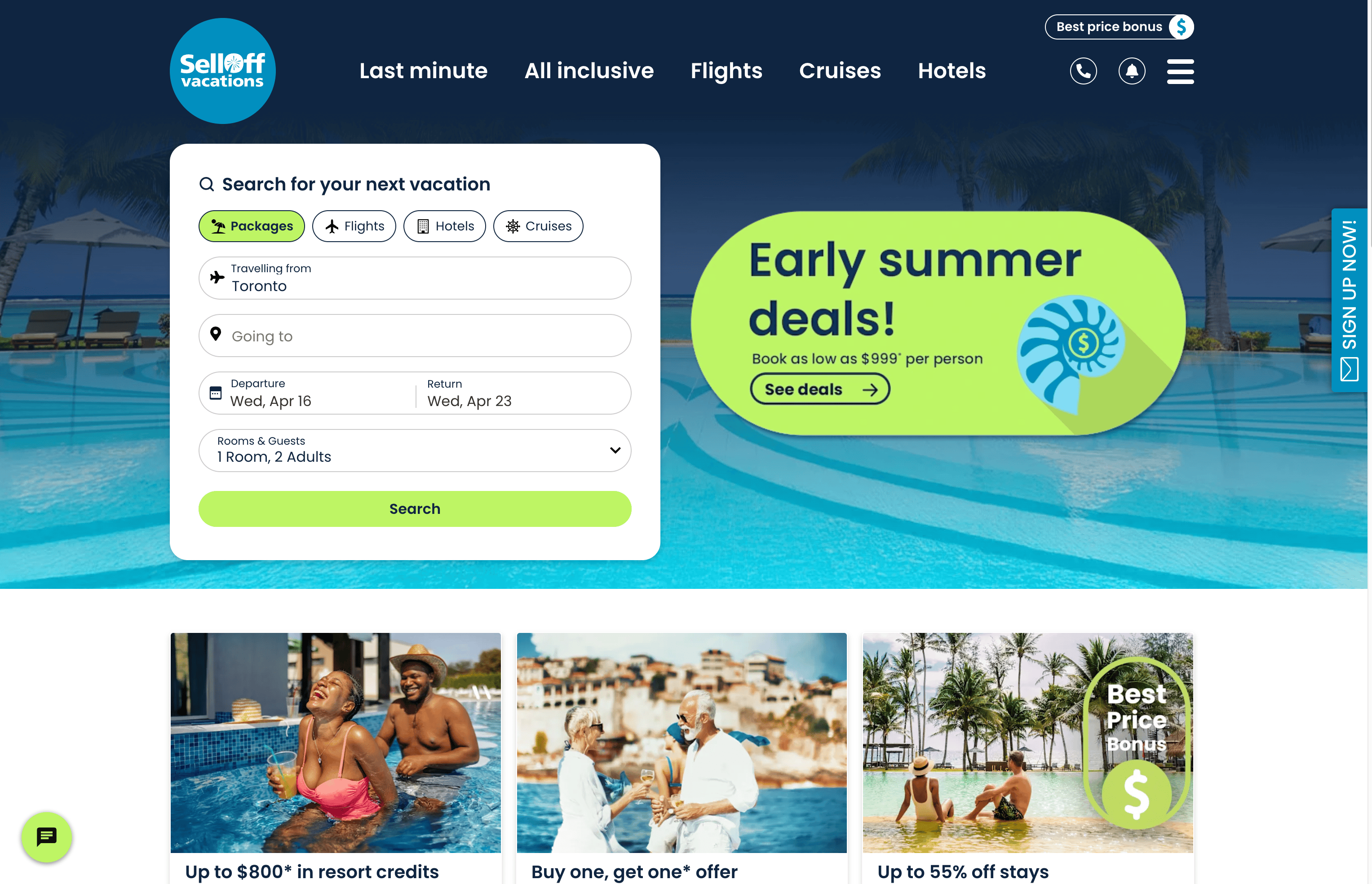 Captura de pantalla de SellOffVacations