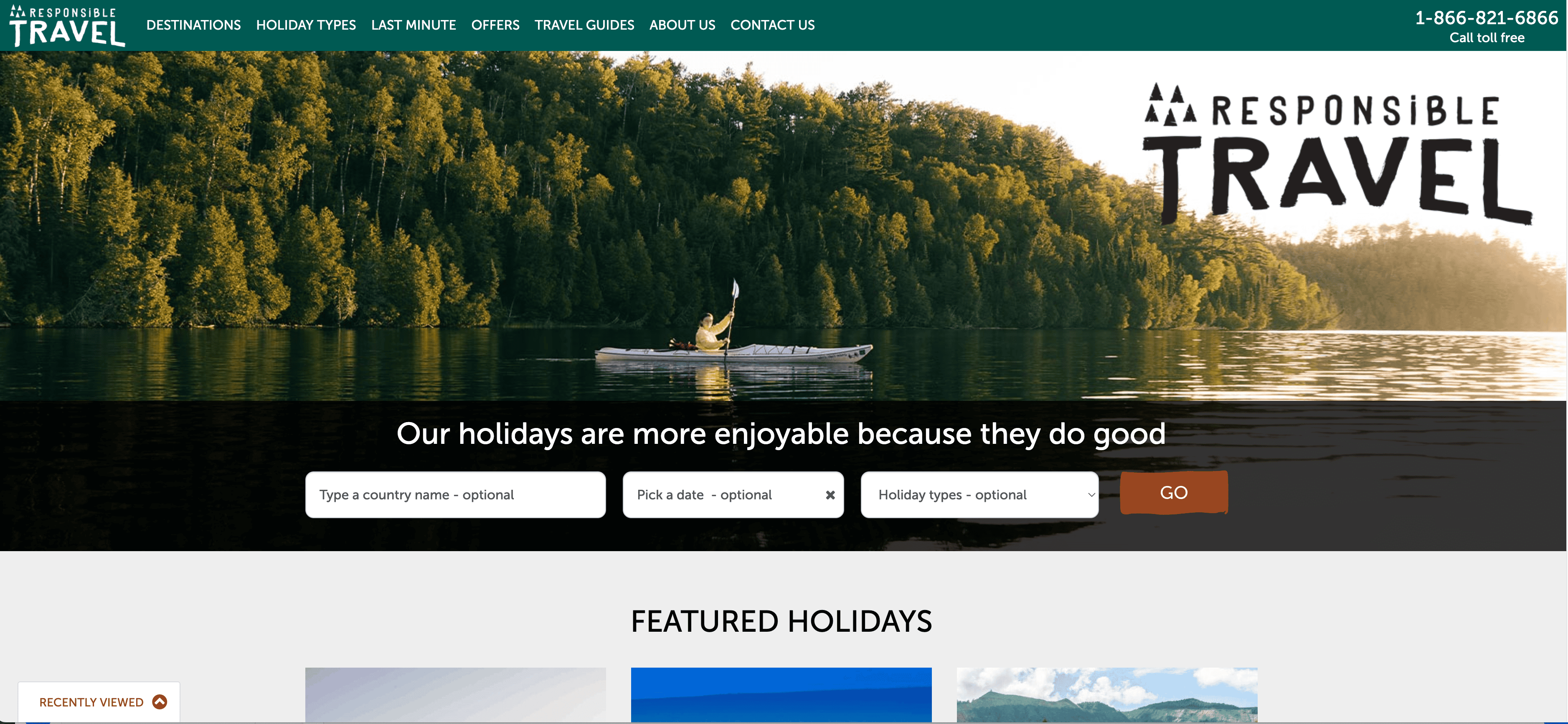 Responsible Travel Website Screenshot