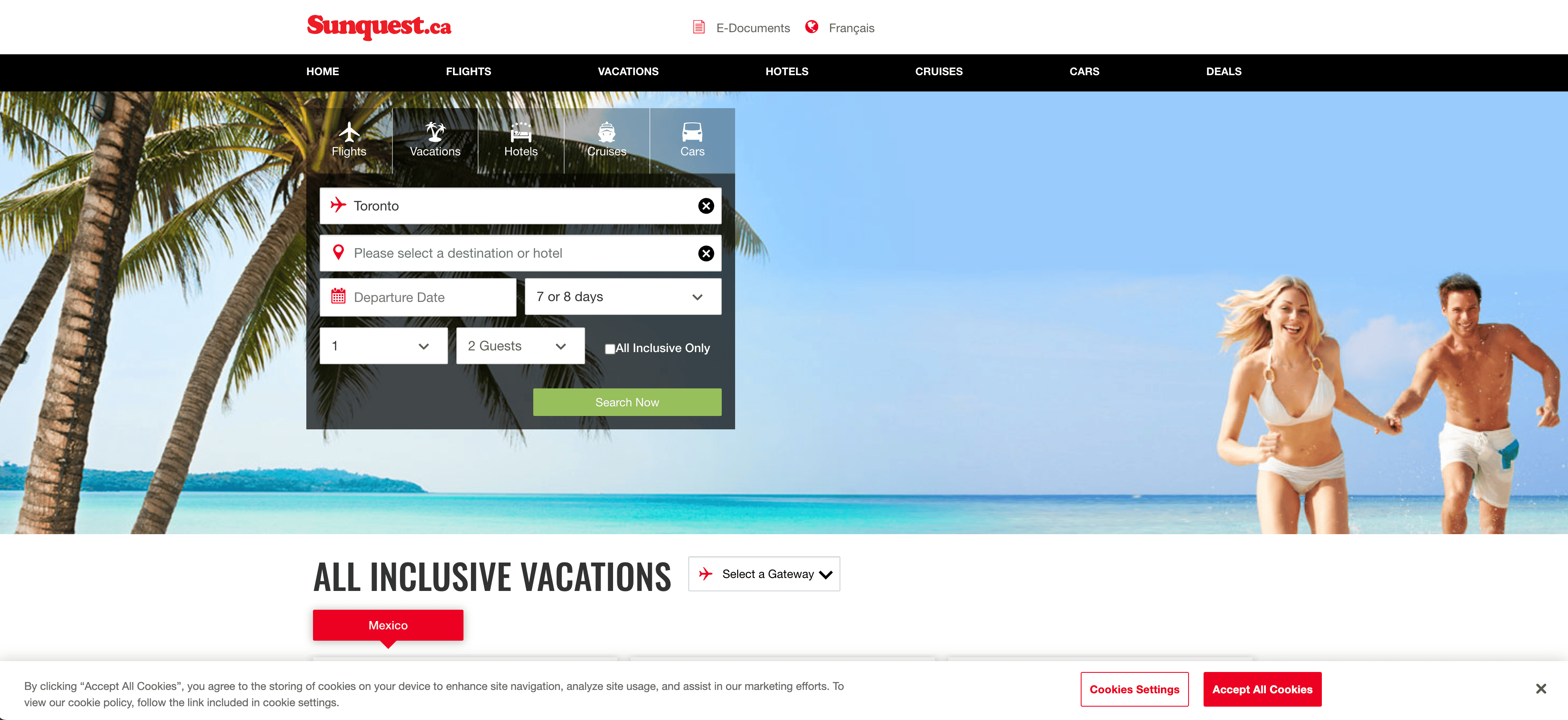 Sunquest Website Screenshot