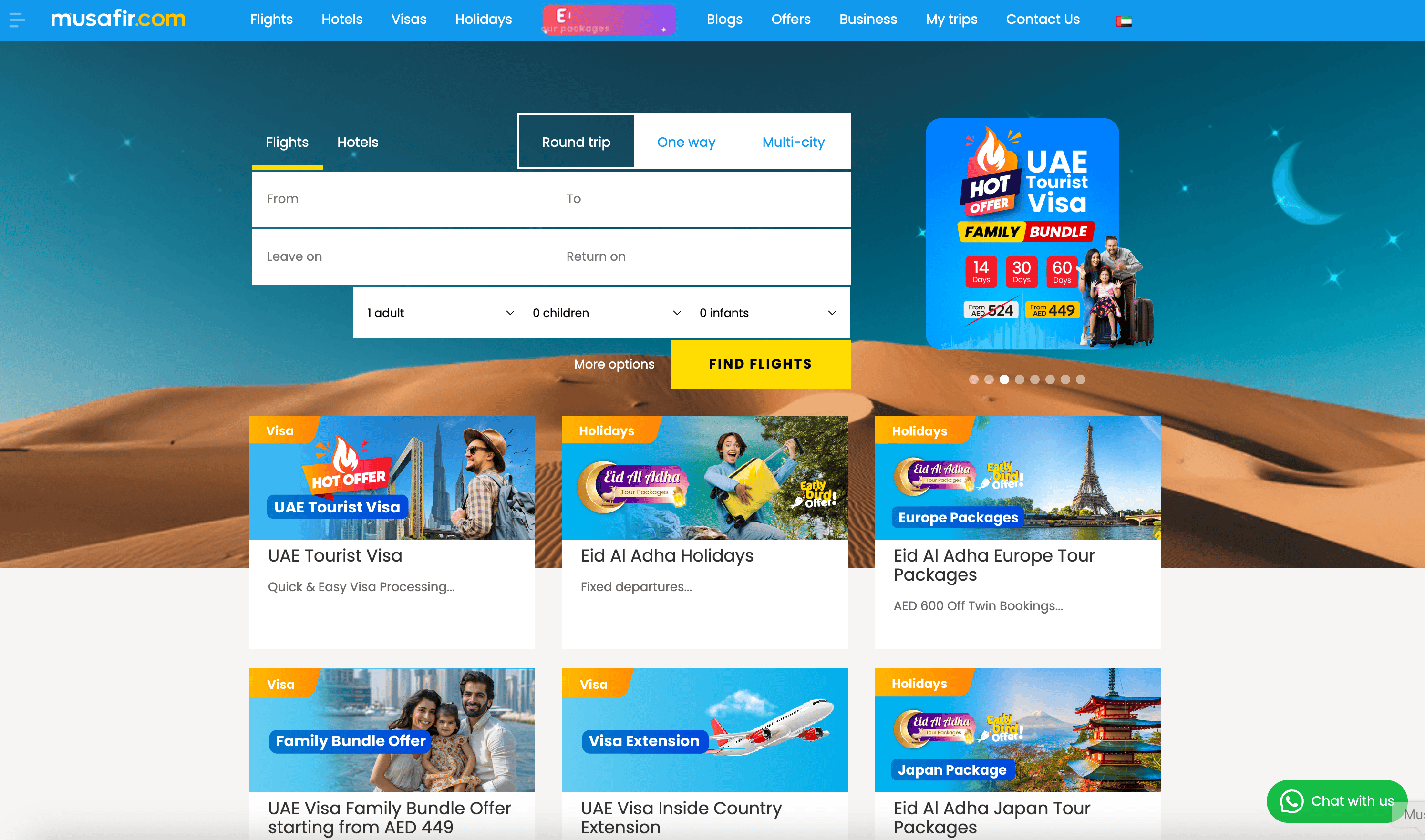 Musafir Homepage Screenshot