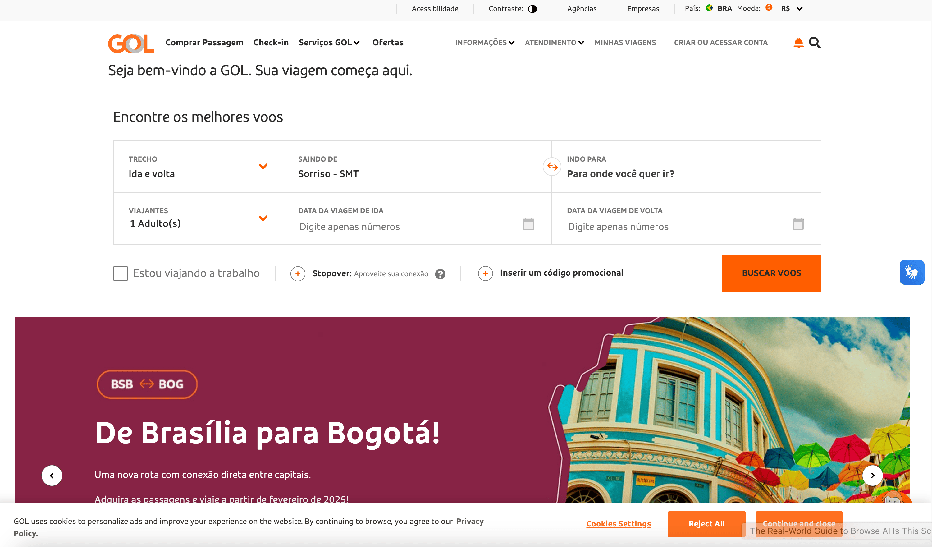 Gol Website Screenshot