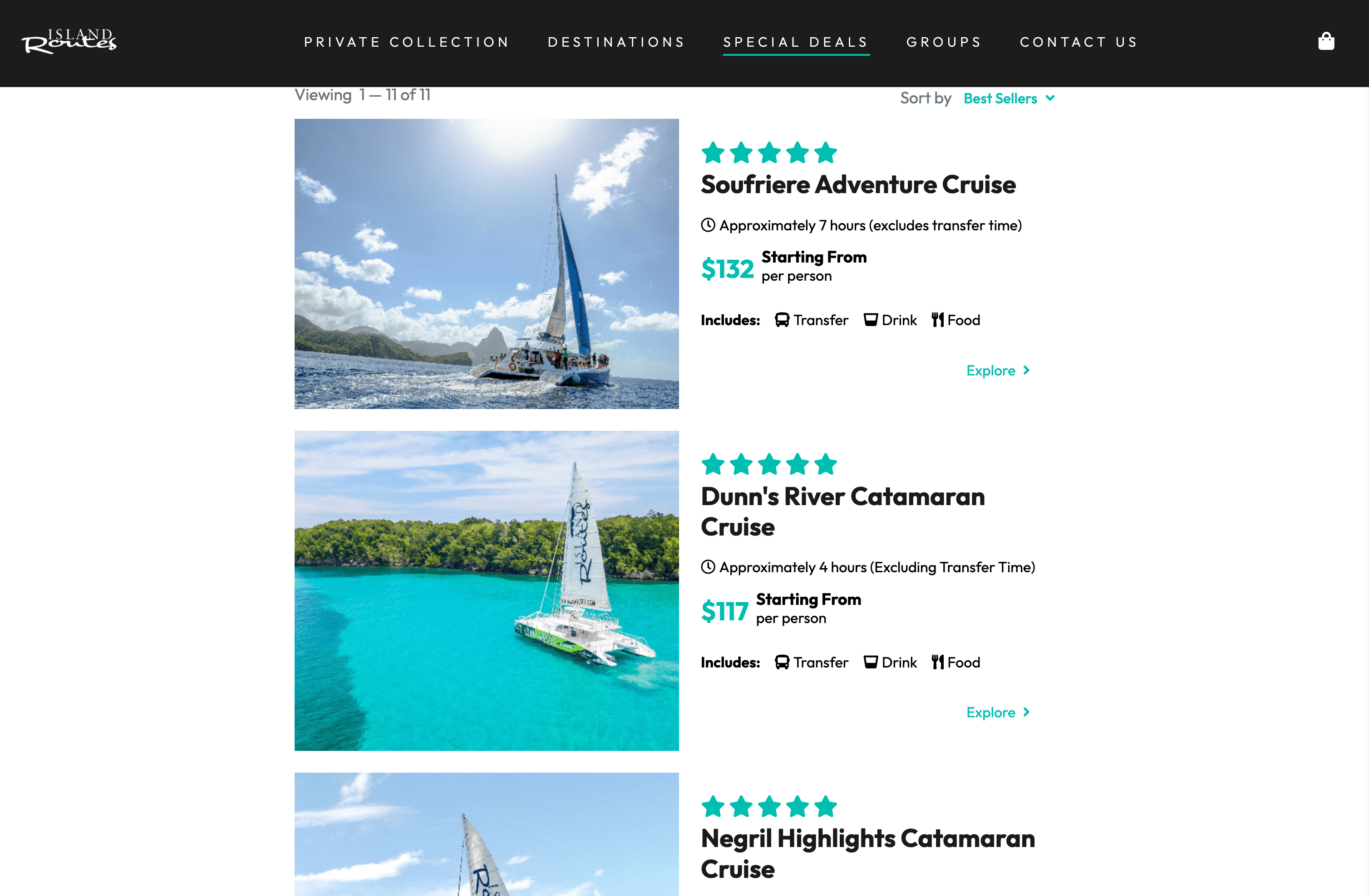 Deals Listing Page Screenshot