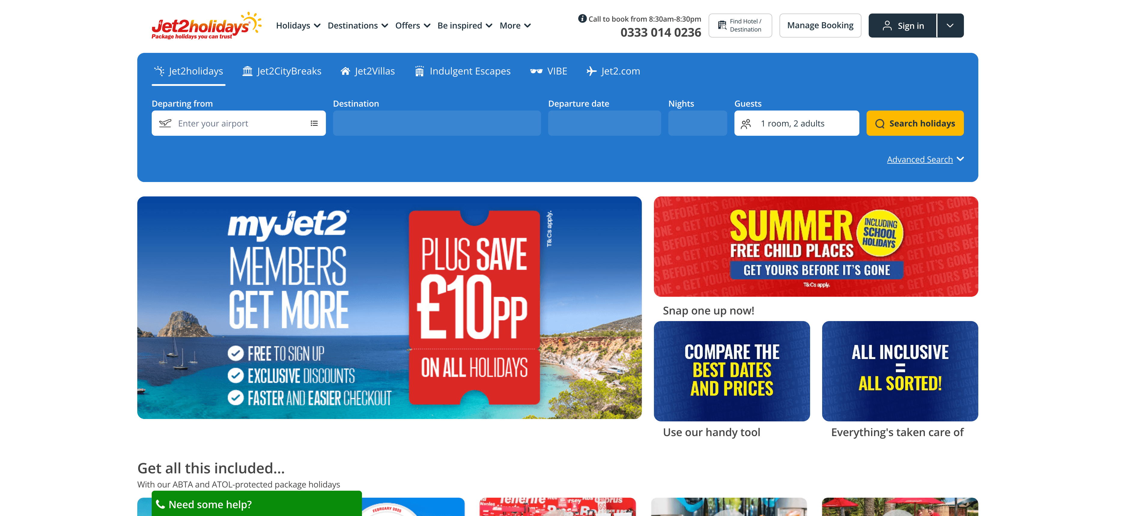 Jet2holidays Website Screenshot