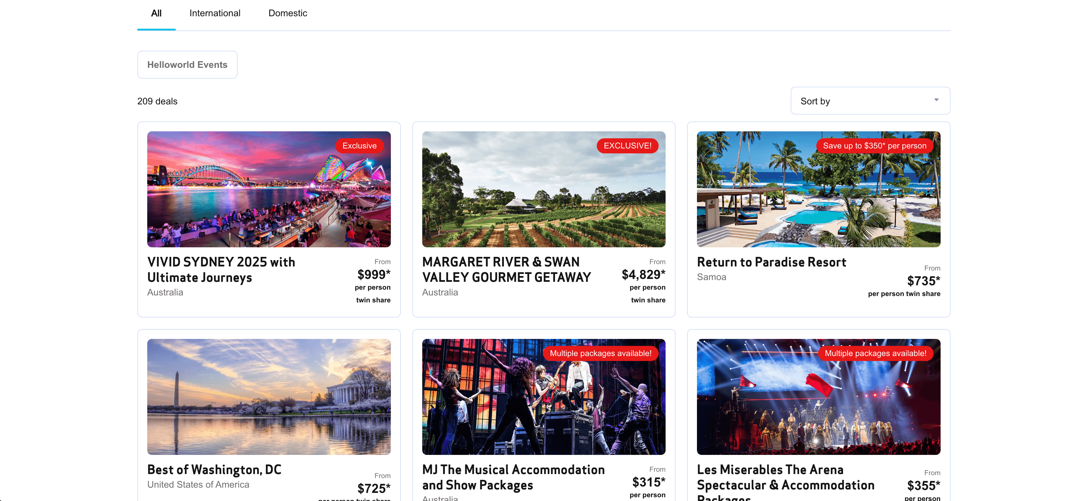 Deals Listing Page
