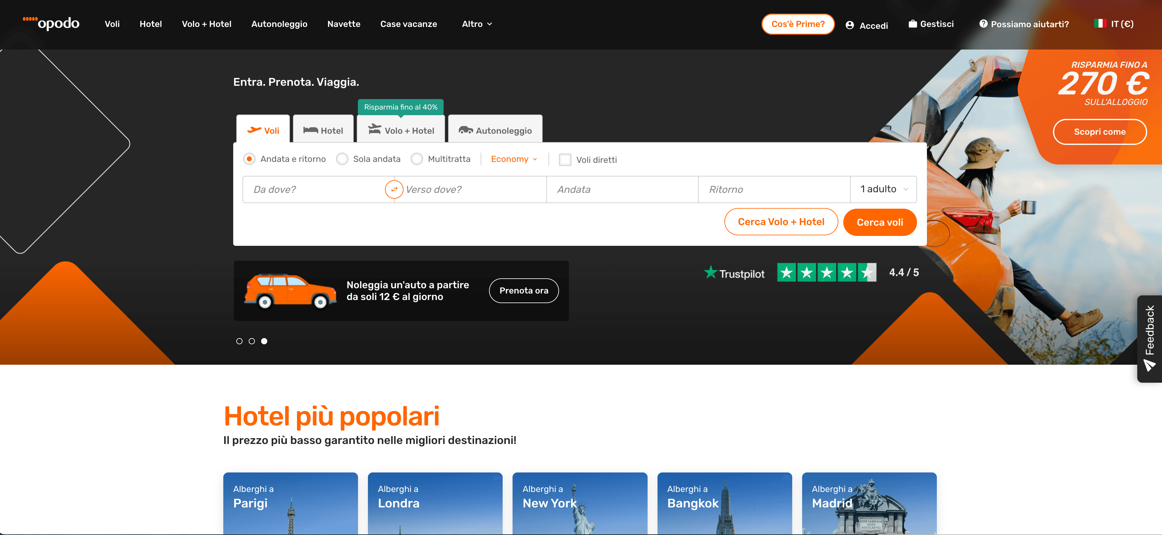 Opodo.it Homepage Screenshot