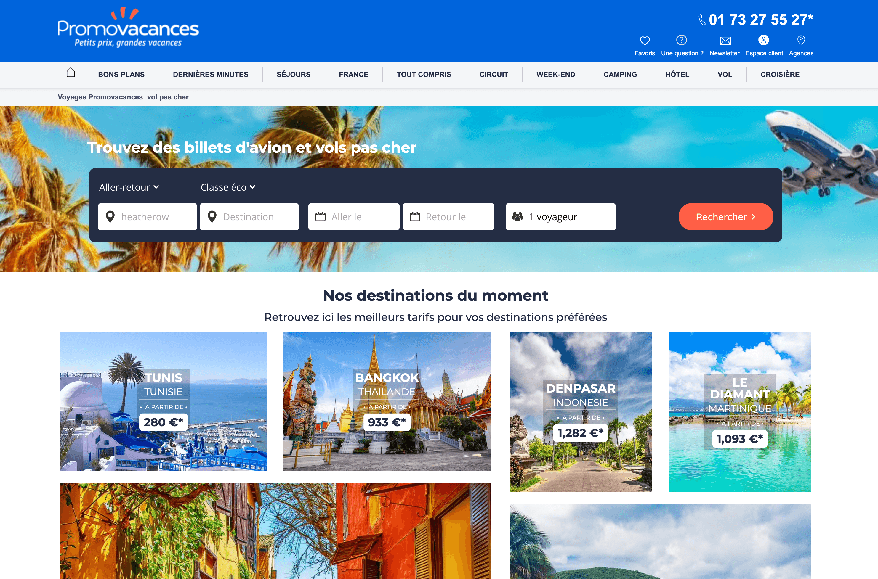 Promovacances Website Screenshot