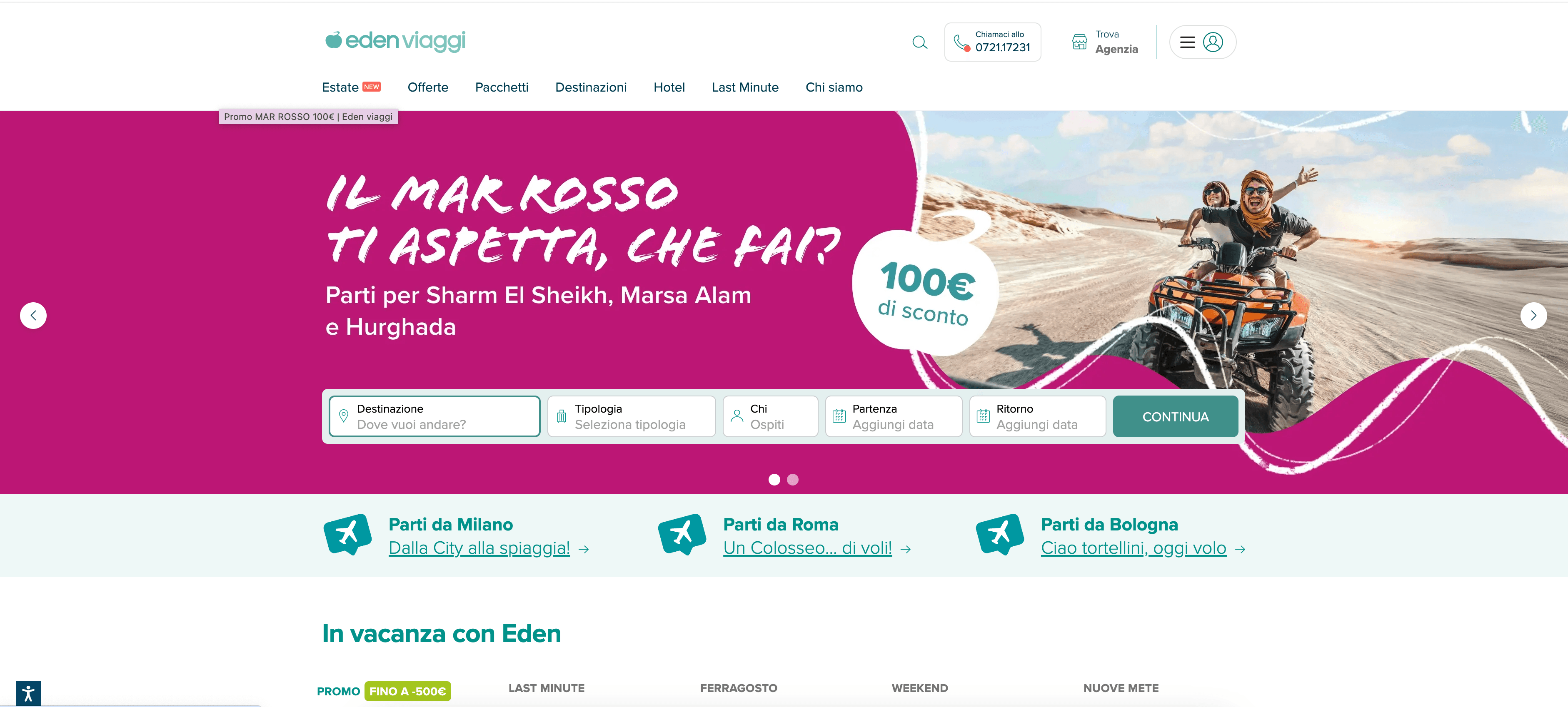 Eden Viaggi Homepage