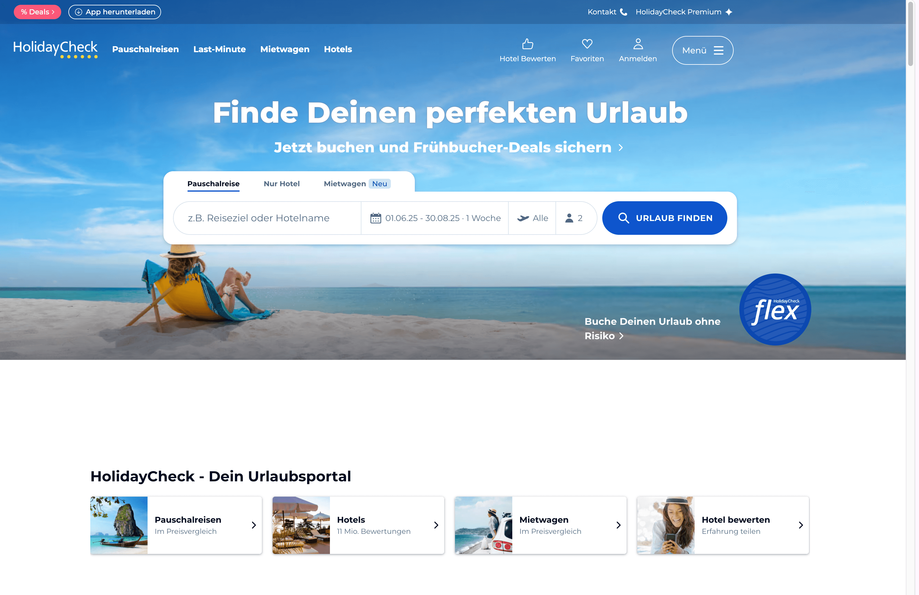 HolidayCheck Homepage