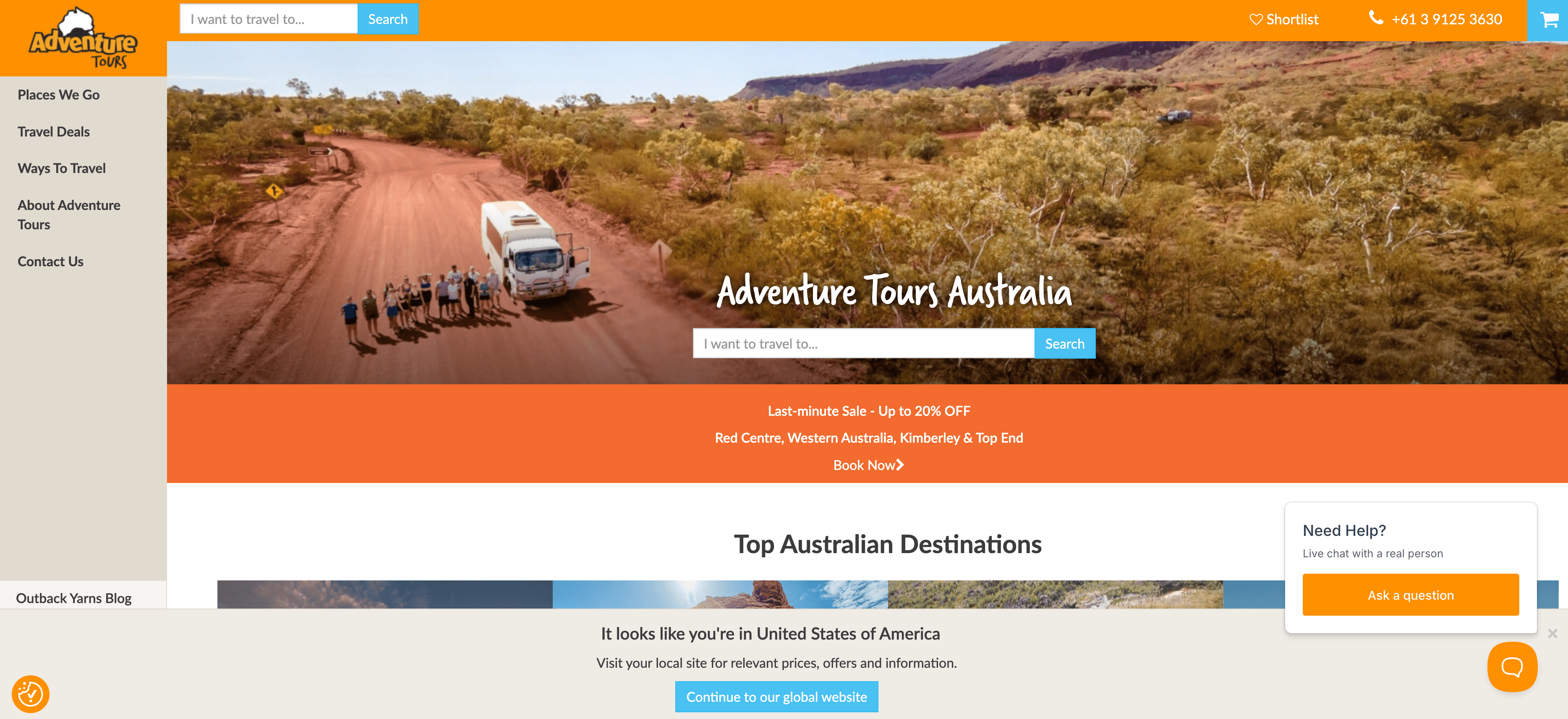 Adventure Tours Australia Homepage