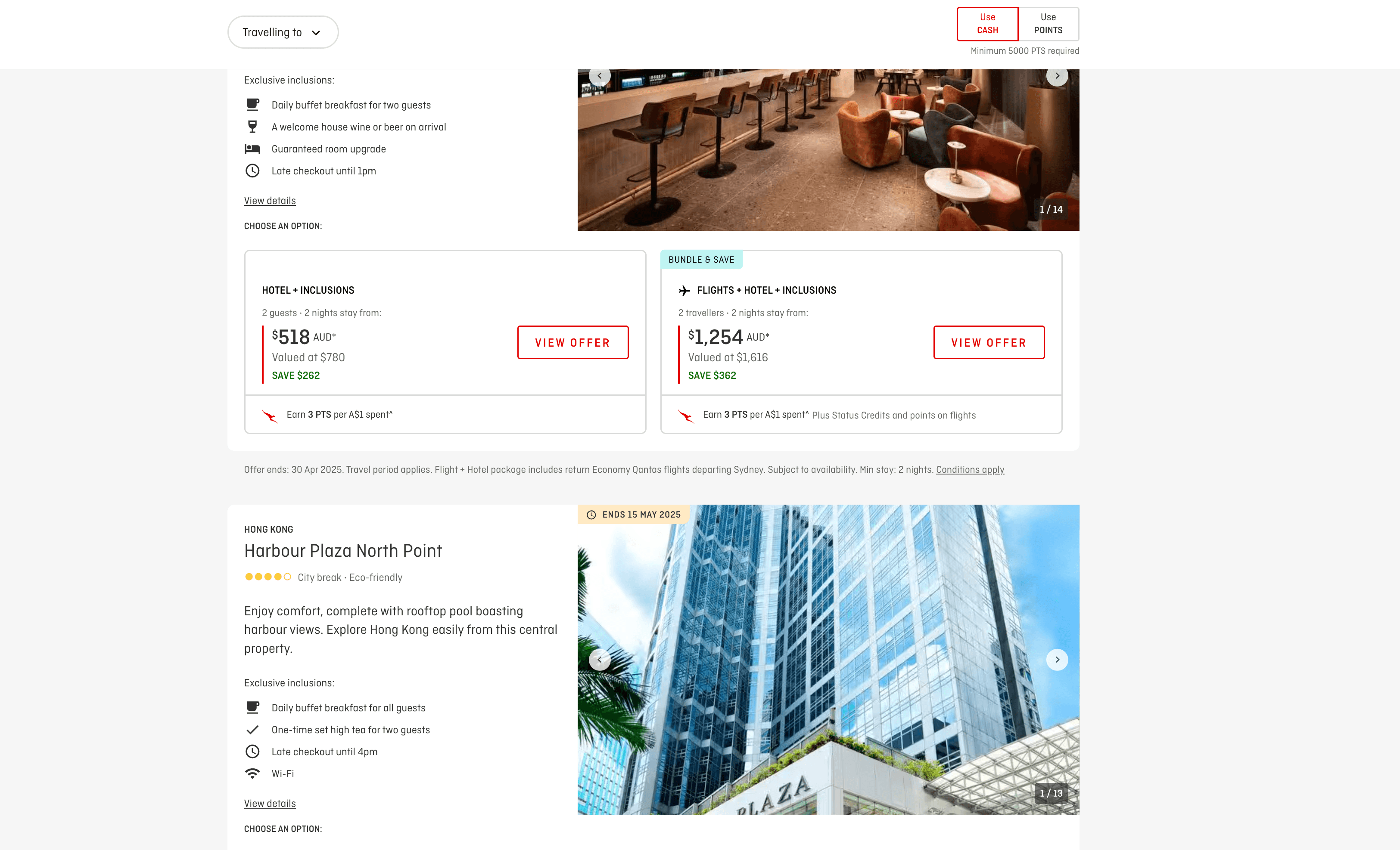 Qantas Holidays Deal Listing