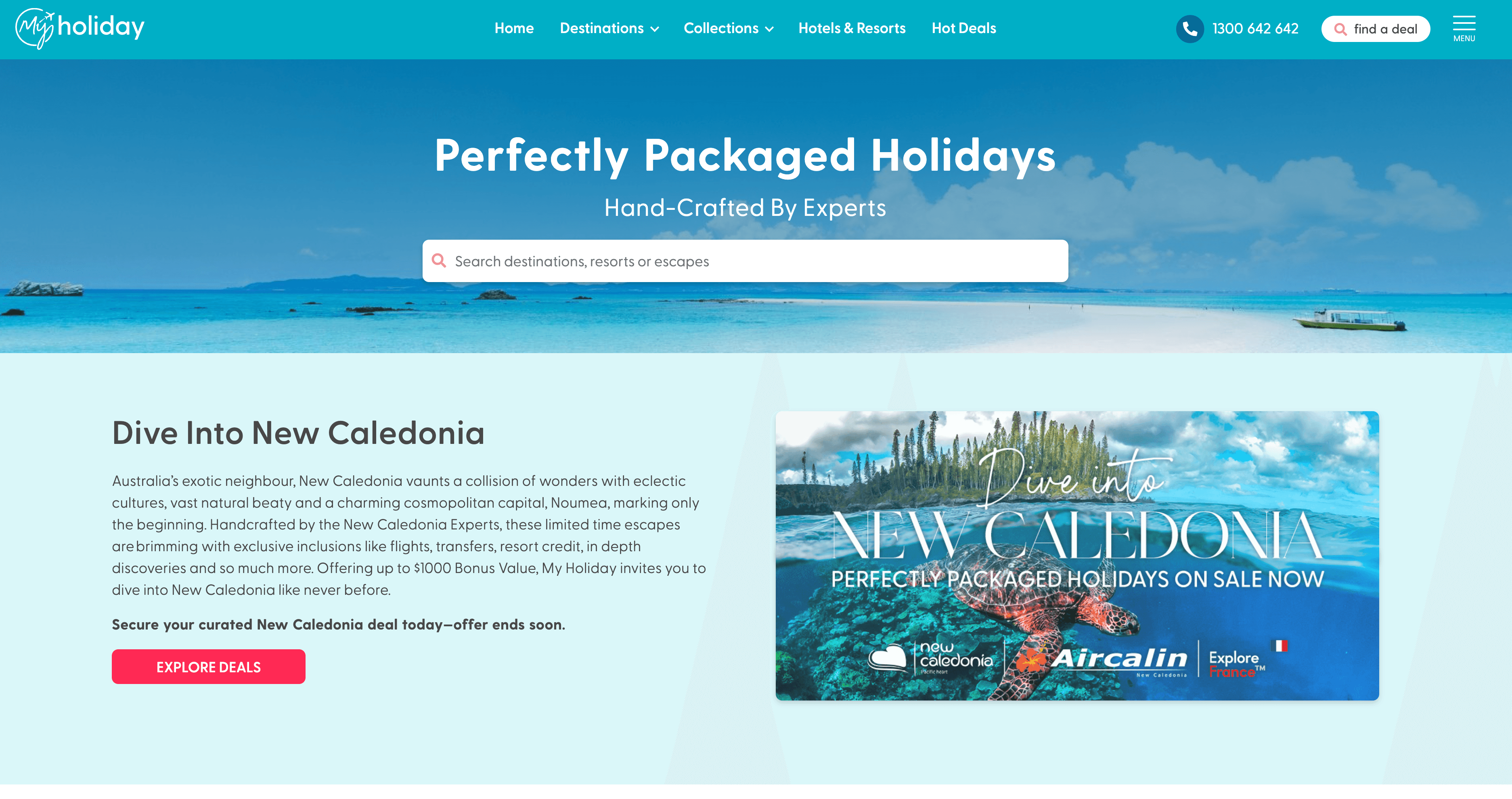 My Holiday Website Screenshot