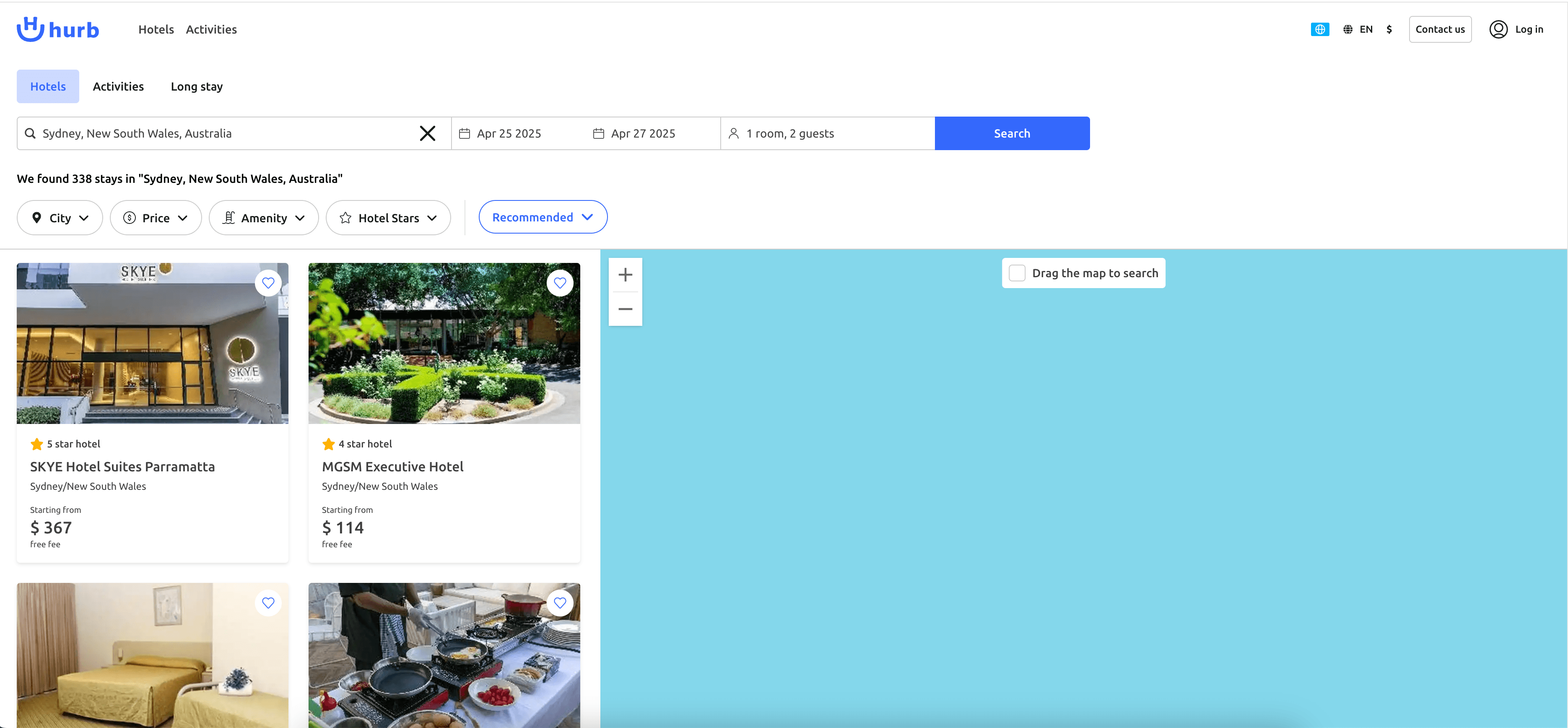 Hurb Hotel Search Result Page Screenshot