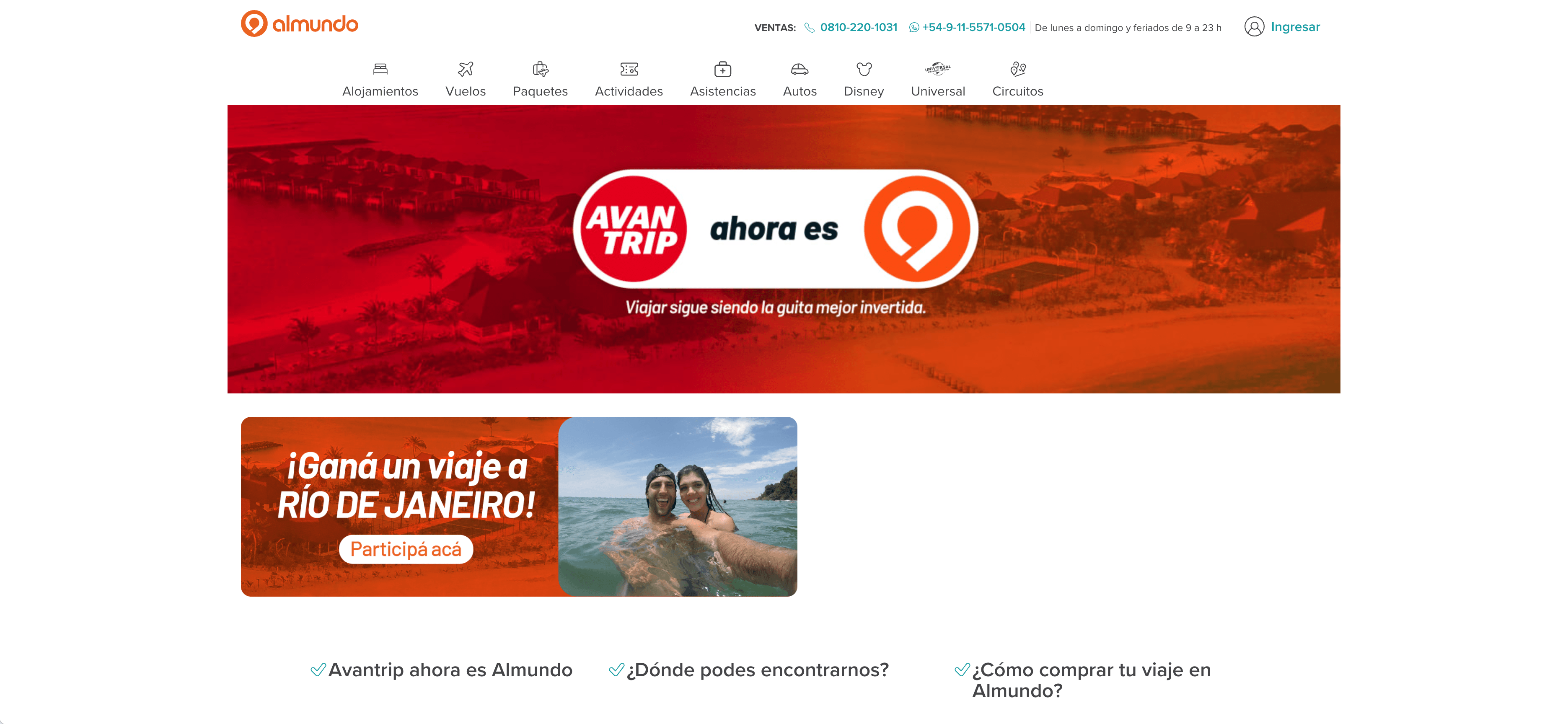 Avantrip Homepage Screenshot