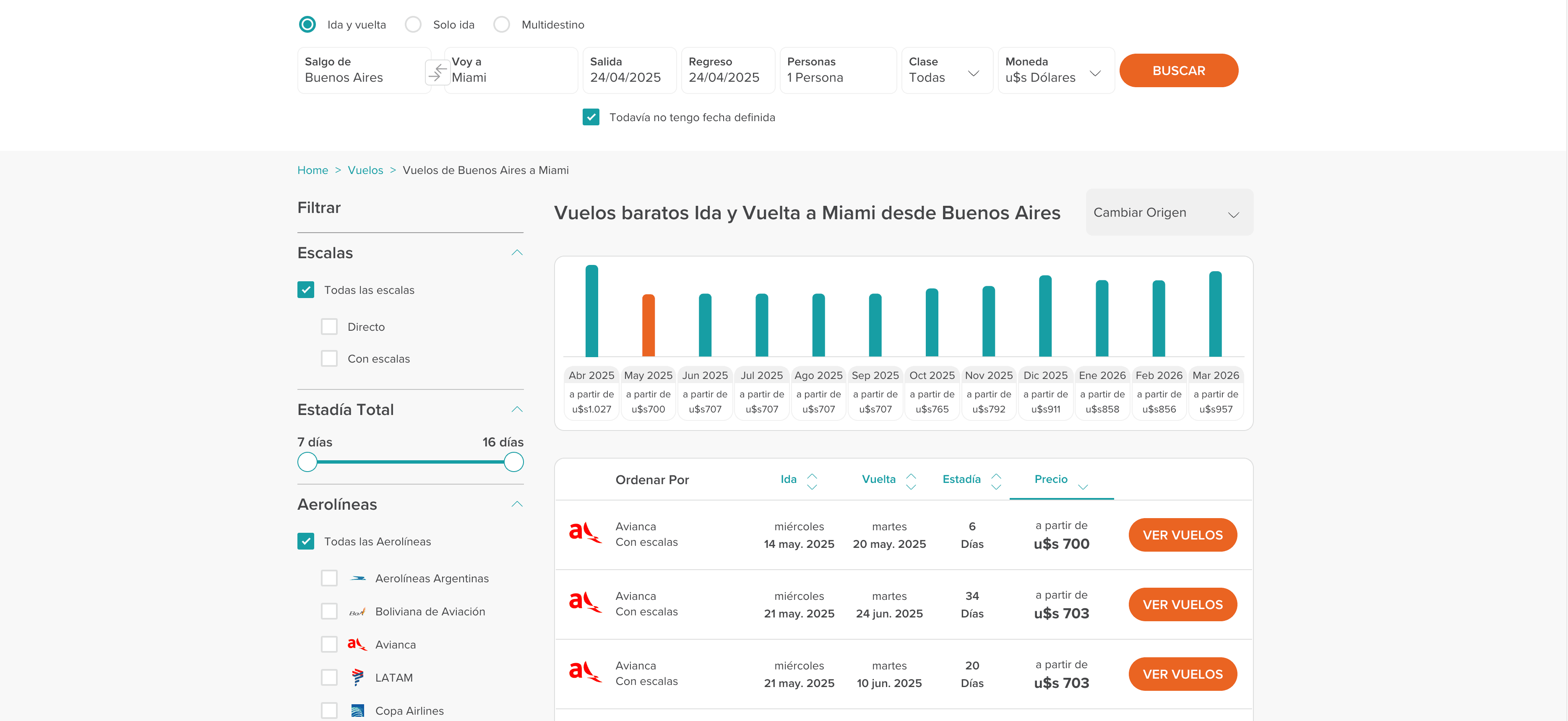 Avantrip Flight Search Screenshot