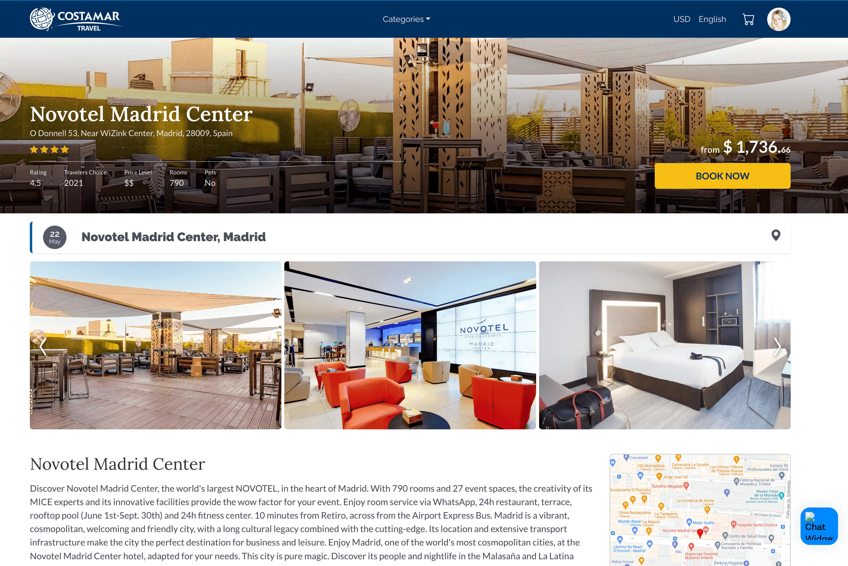 Costamar Hotel Details Screenshot