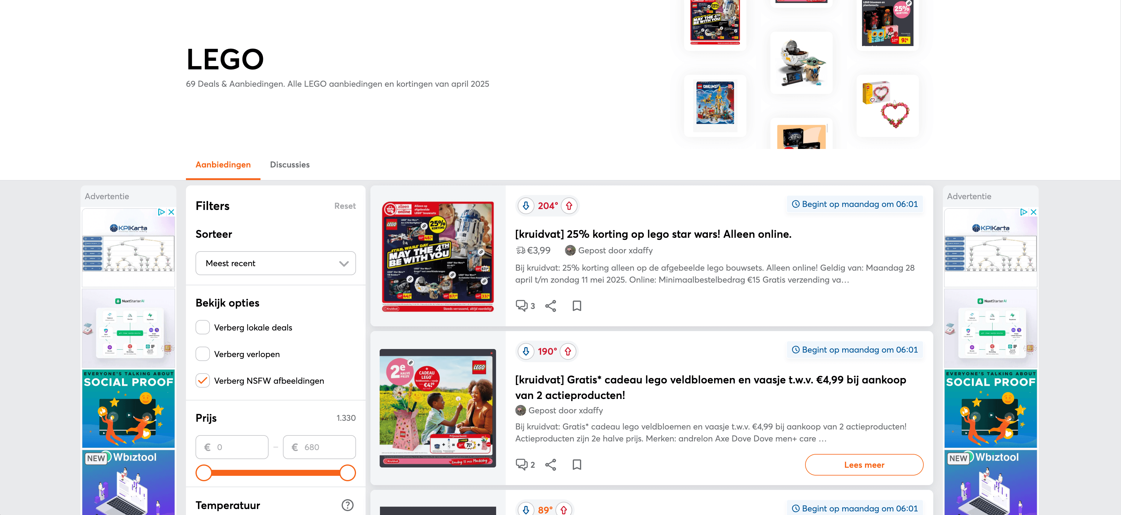 Pepper LEGO Deals Listing Screenshot