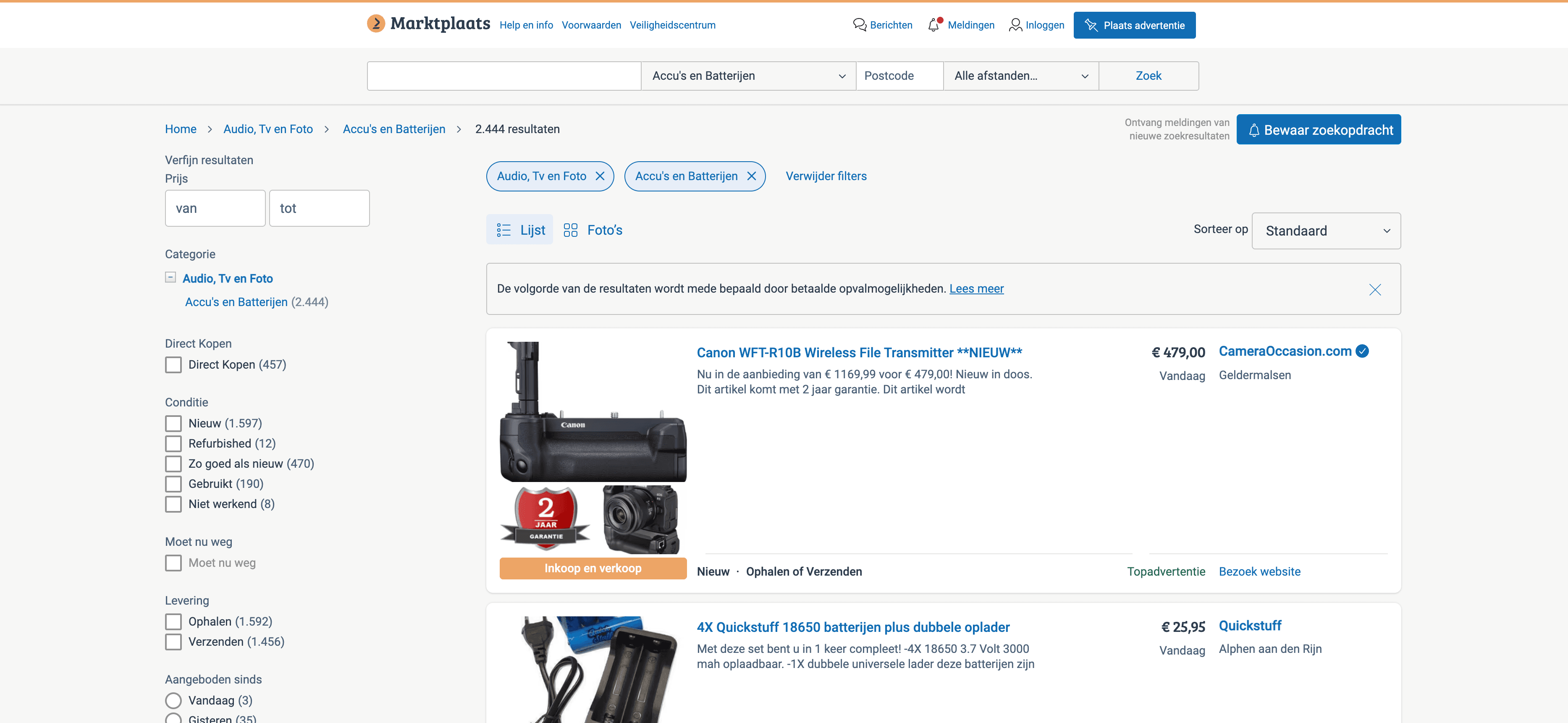 Marktplaats Product Listing Screenshot