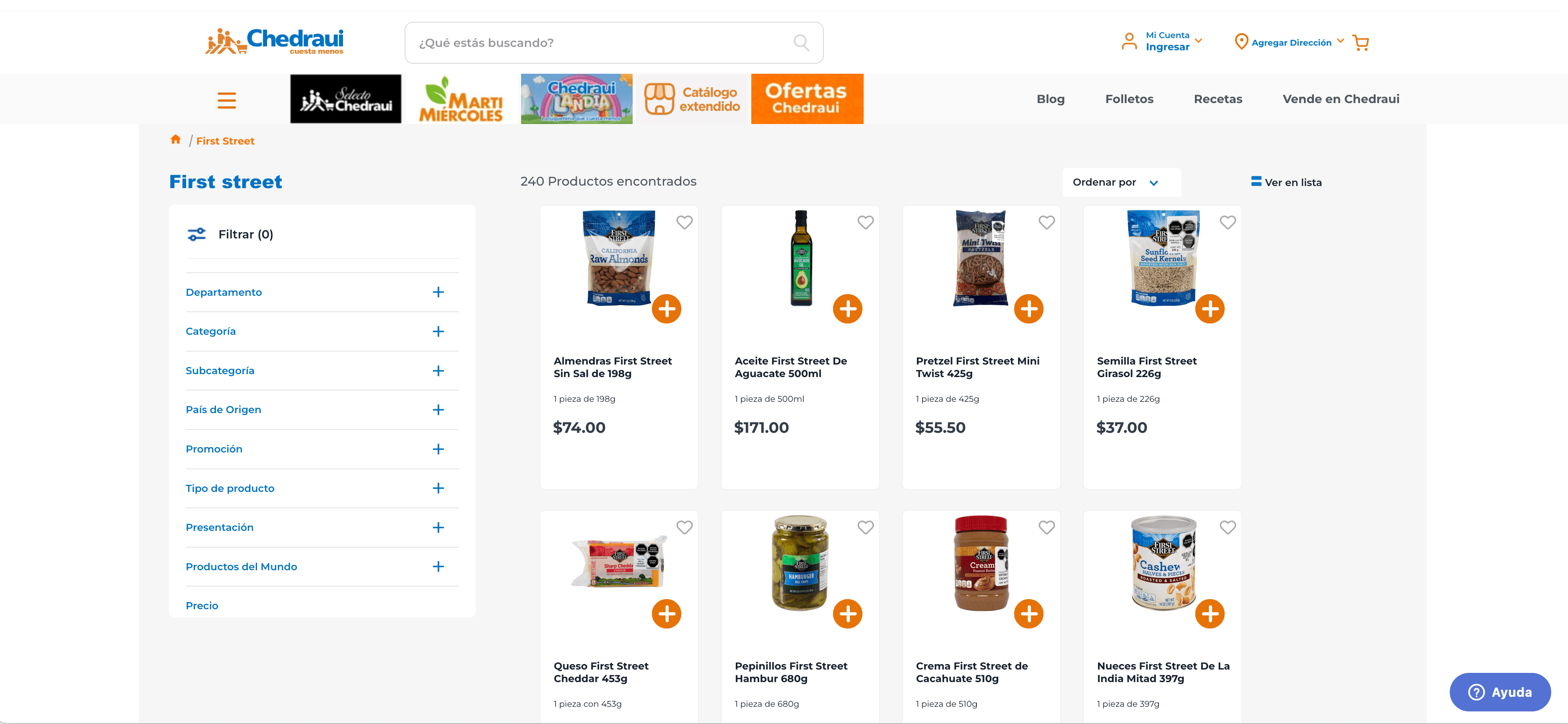 Chedraui Product Listing Screenshot