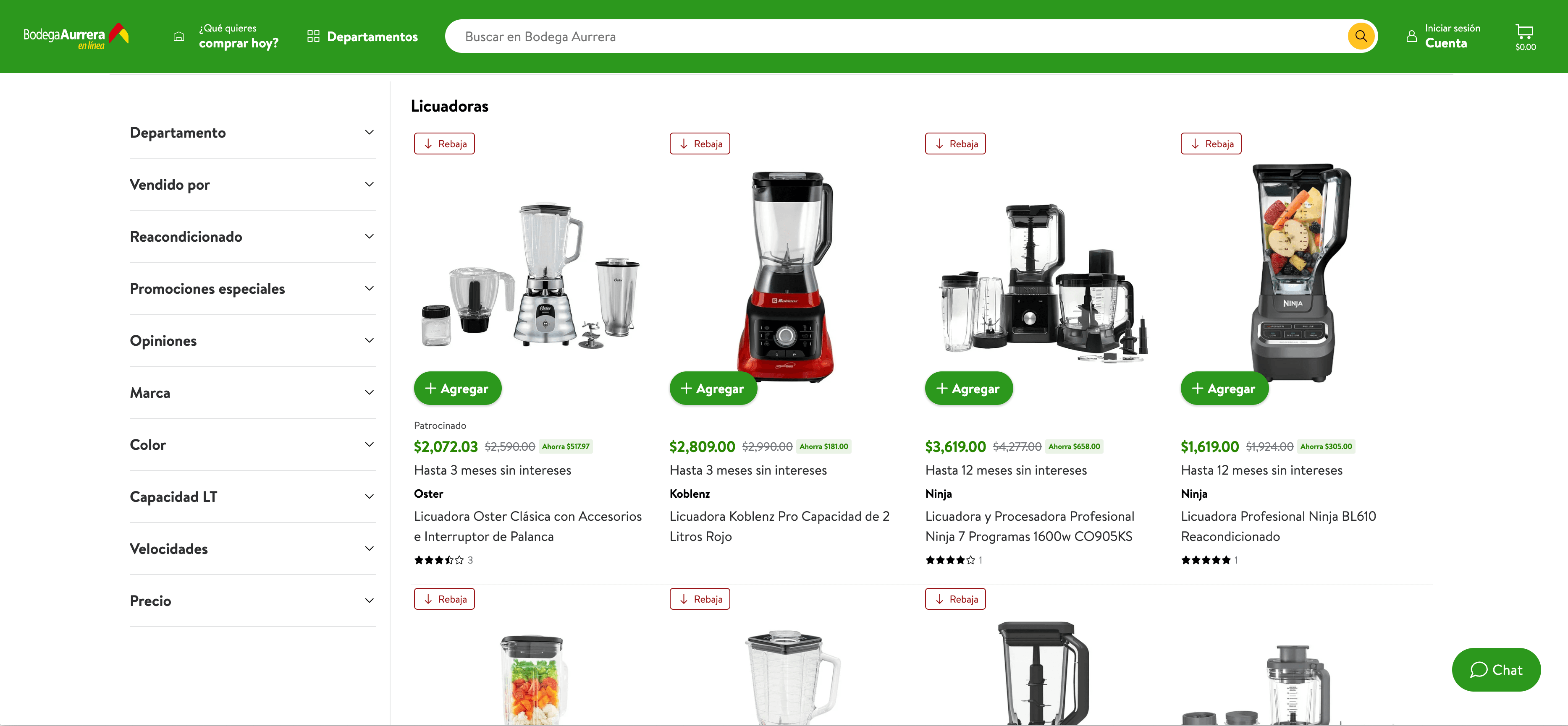 Bodega Aurrer Product Listing Screenshot