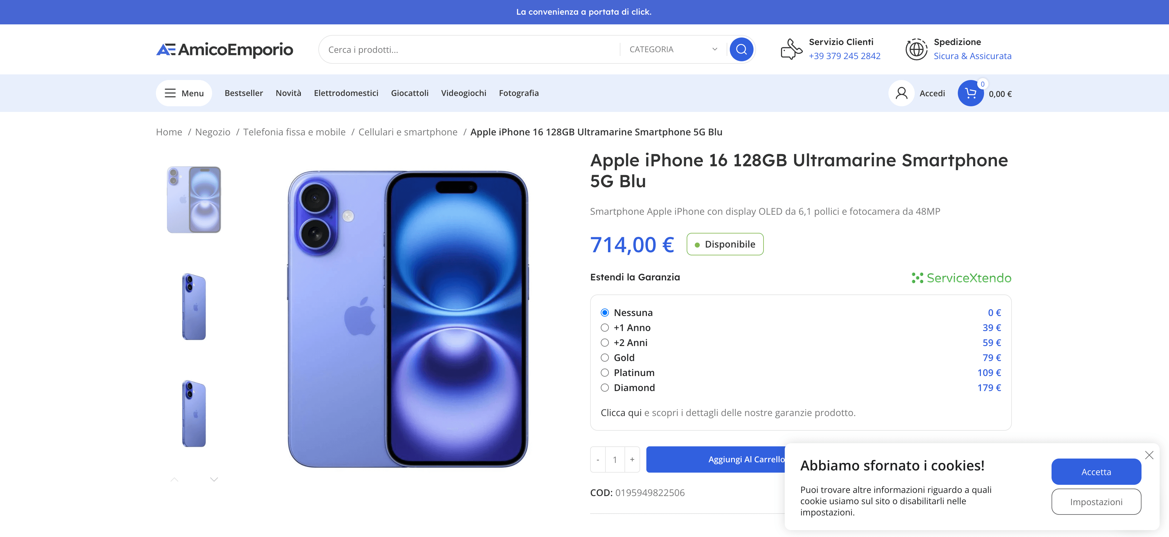 Trovaprezzi Product Details Screenshot