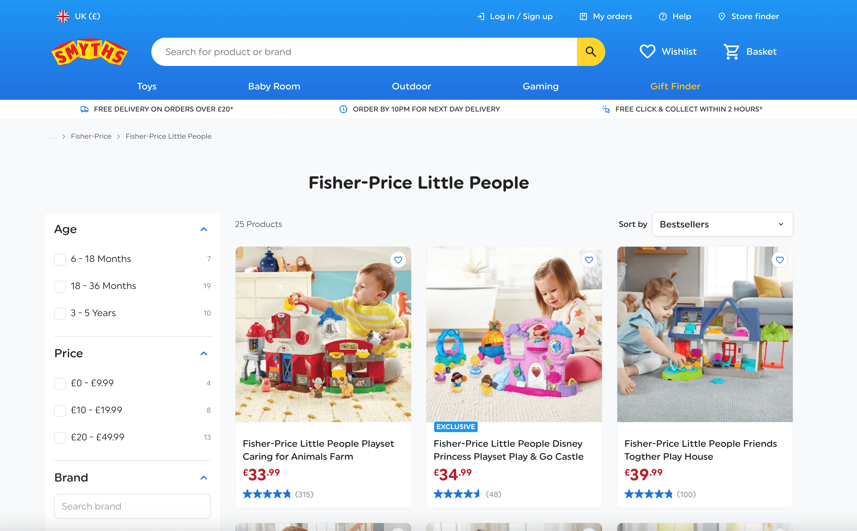 Smyths Toys Fisher-Price Listing